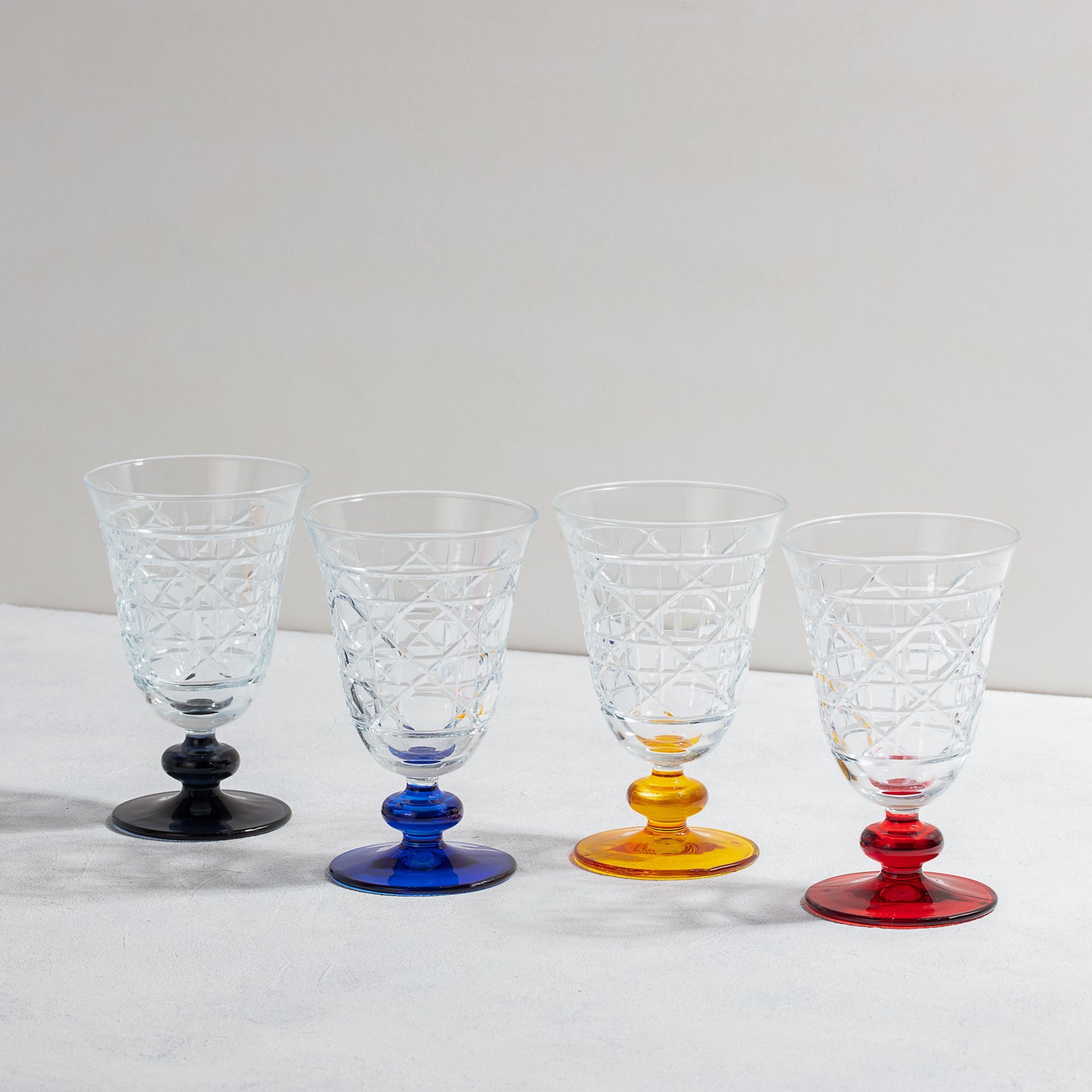 Gloria Hybrid Cut Crystal Wine Goblet - Set Of 2 - Margerie Crystal USA