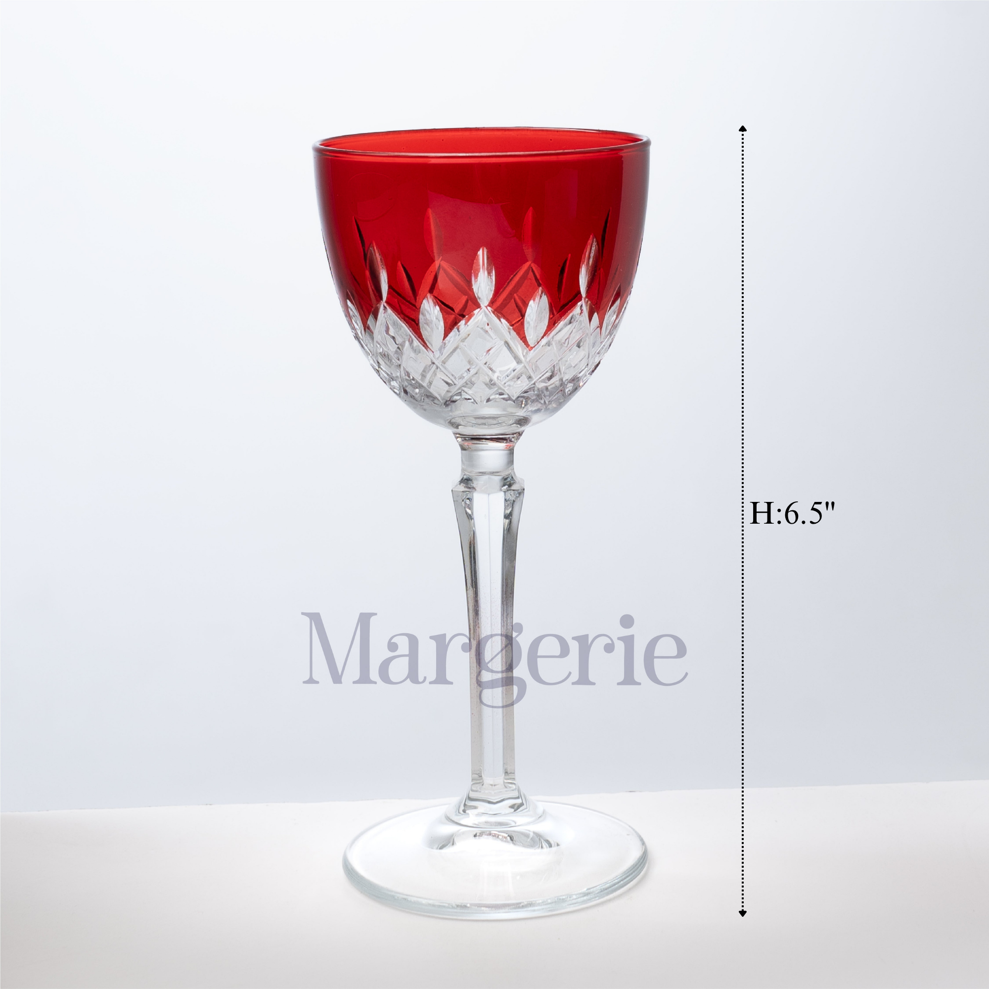 Aria Vintage Cut Crystal Cocktail Glasses - Set Of 2 - Margerie Crystal USA