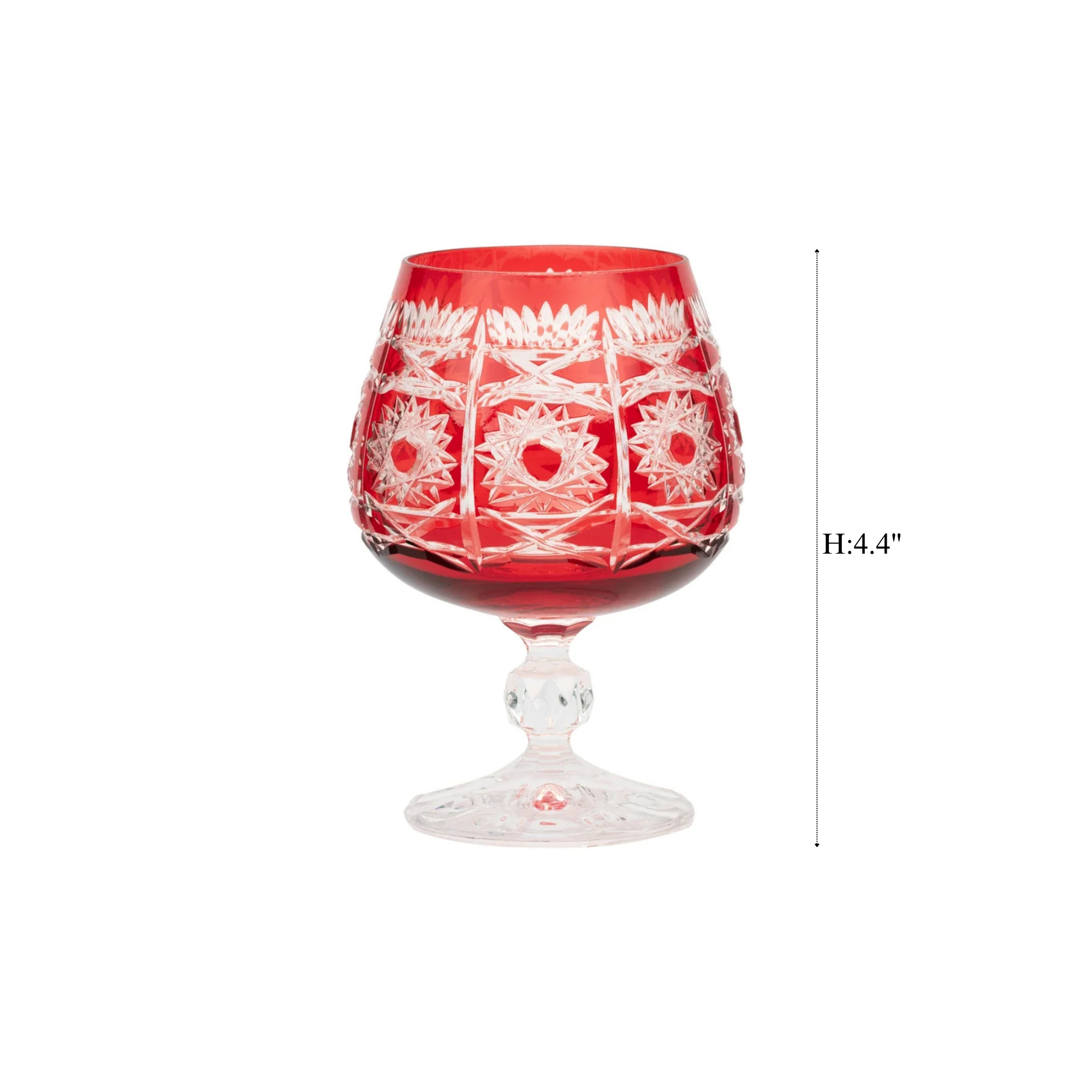 Pavo Cut Crystal Cognac Glasses - Set Of 2 - Margerie Crystal USA