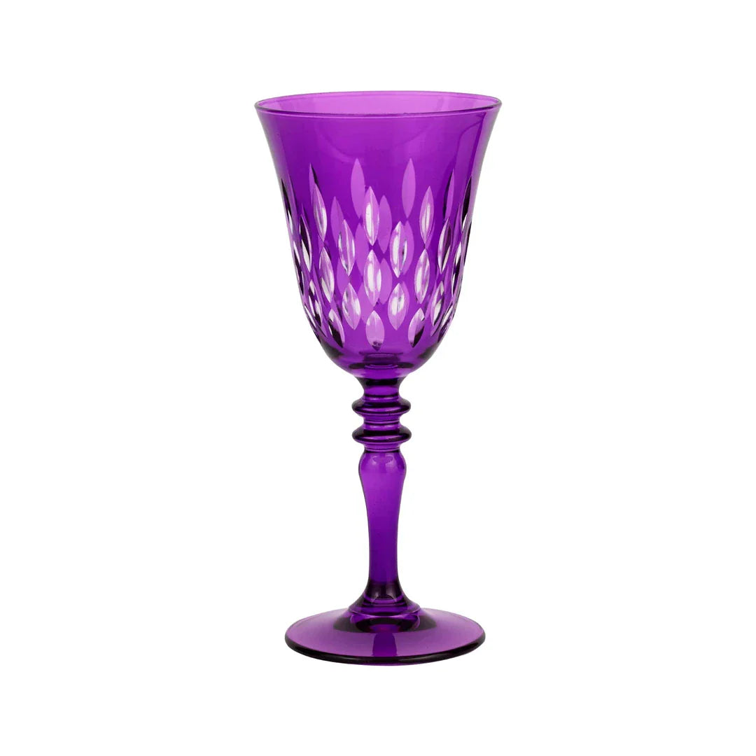 Royal Cut Crystal Wine Glasses - Set Of 2 - Margerie Crystal USA