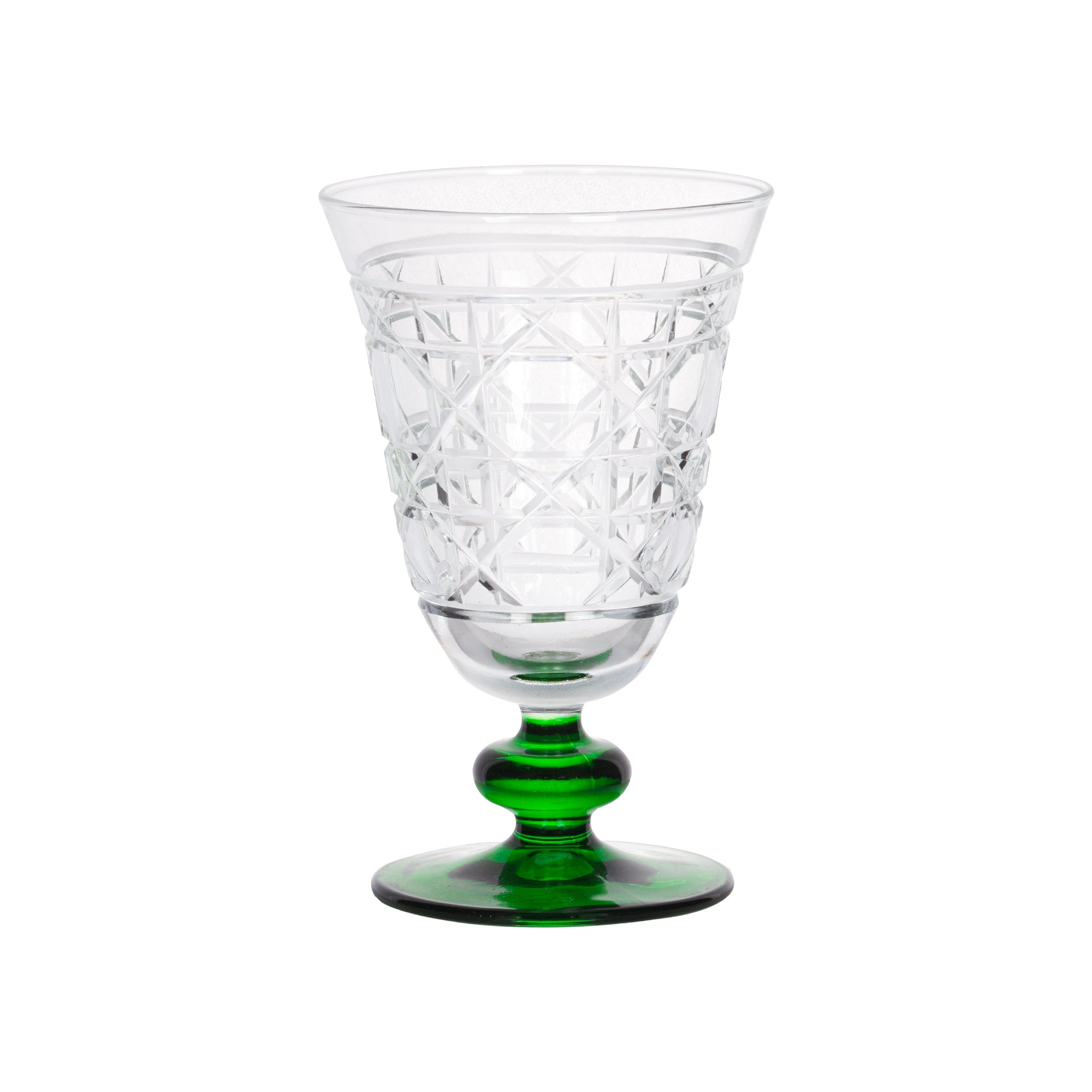 Gloria Hybrid Cut Crystal Wine Goblet - Set Of 2 - Margerie Crystal USA