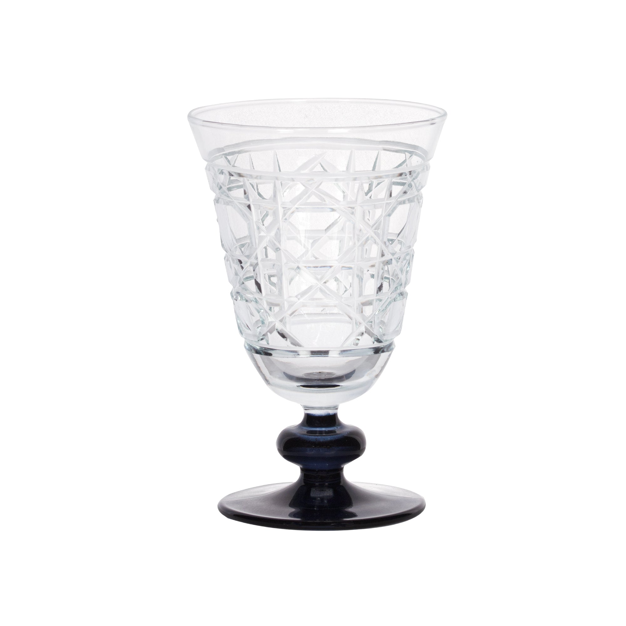 Gloria Hybrid Cut Crystal Wine Goblet - Set Of 2 - Margerie Crystal USA