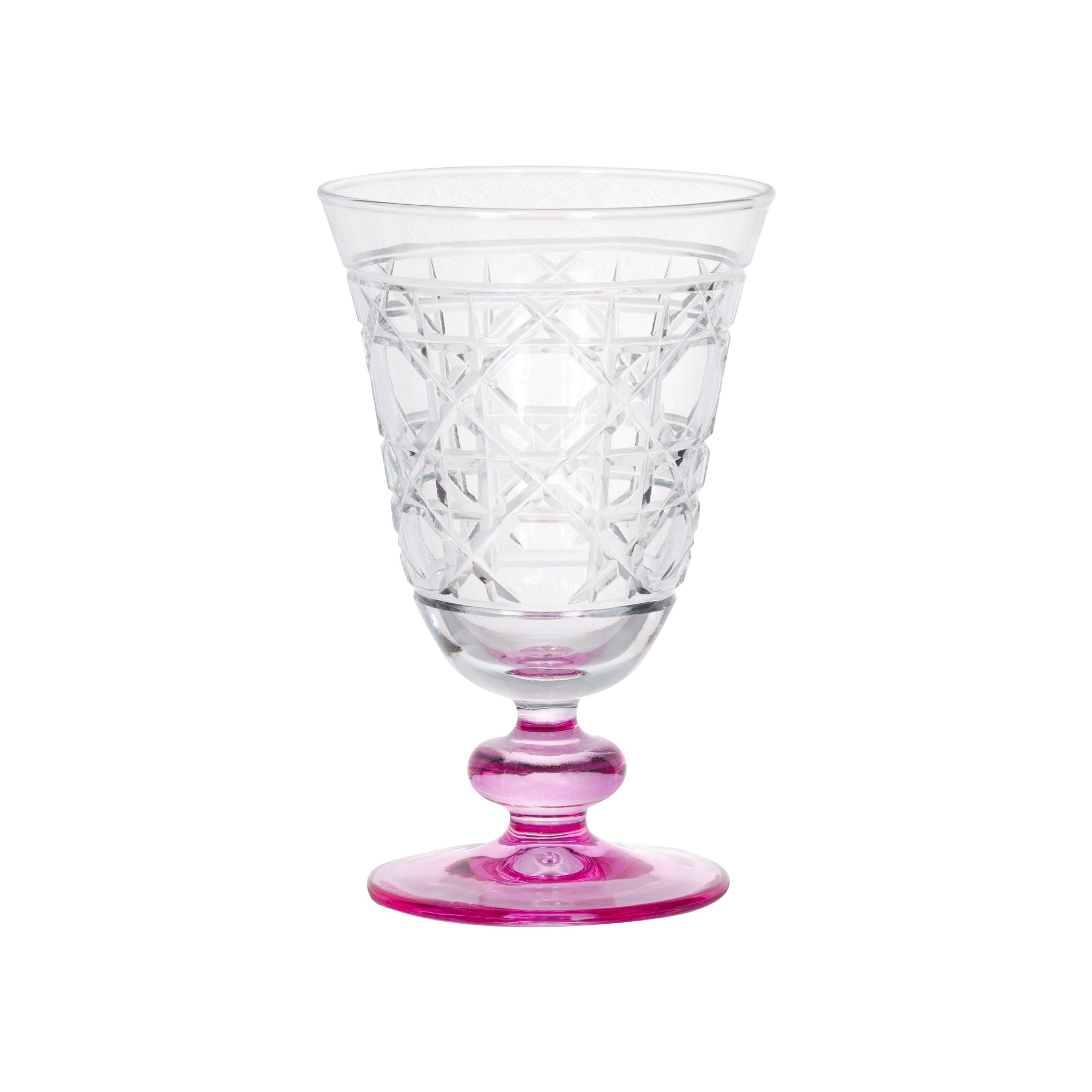 Gloria Hybrid Cut Crystal Wine Goblet - Set Of 2 - Margerie Crystal USA