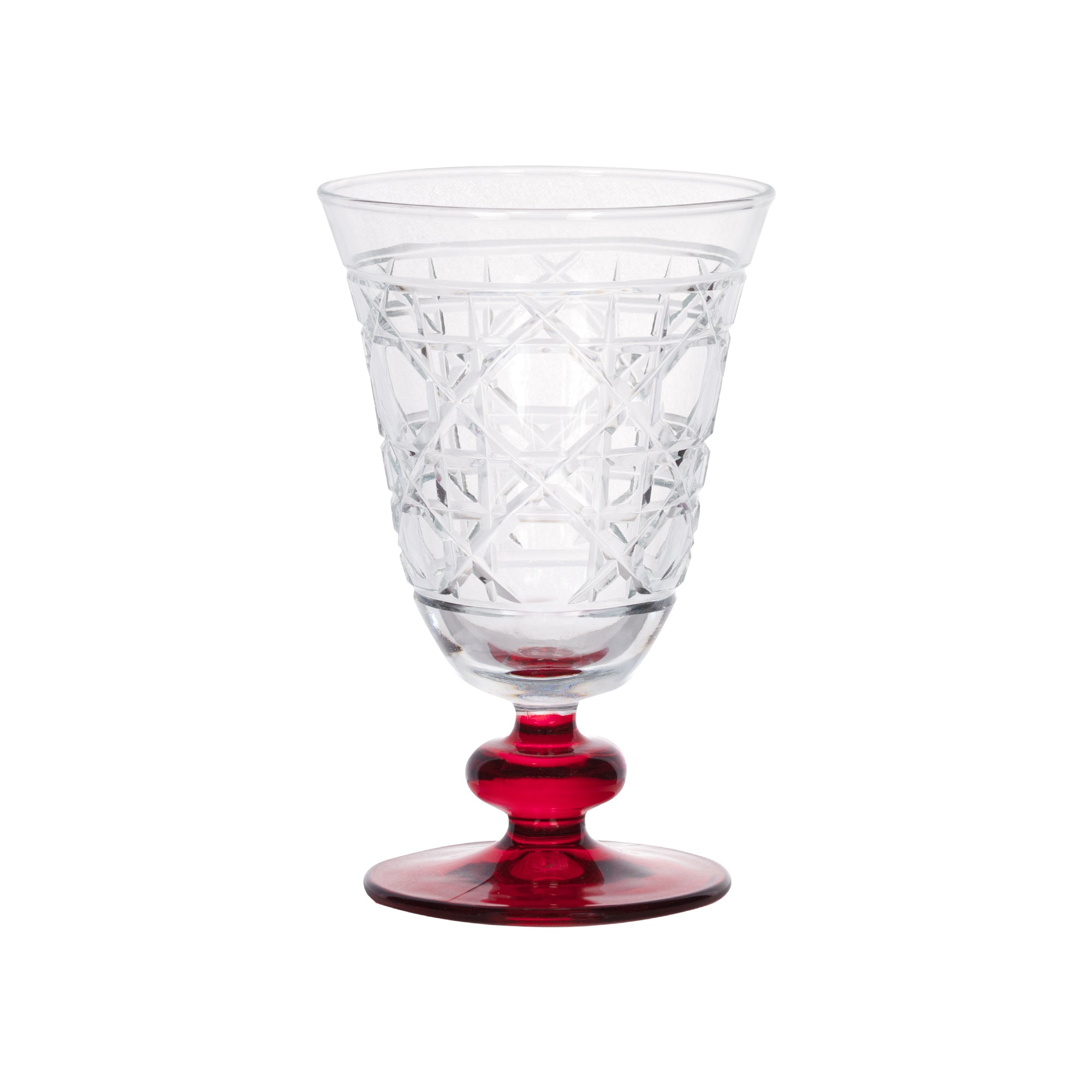 Gloria Hybrid Cut Crystal Wine Goblet - Set Of 2 - Margerie Crystal USA