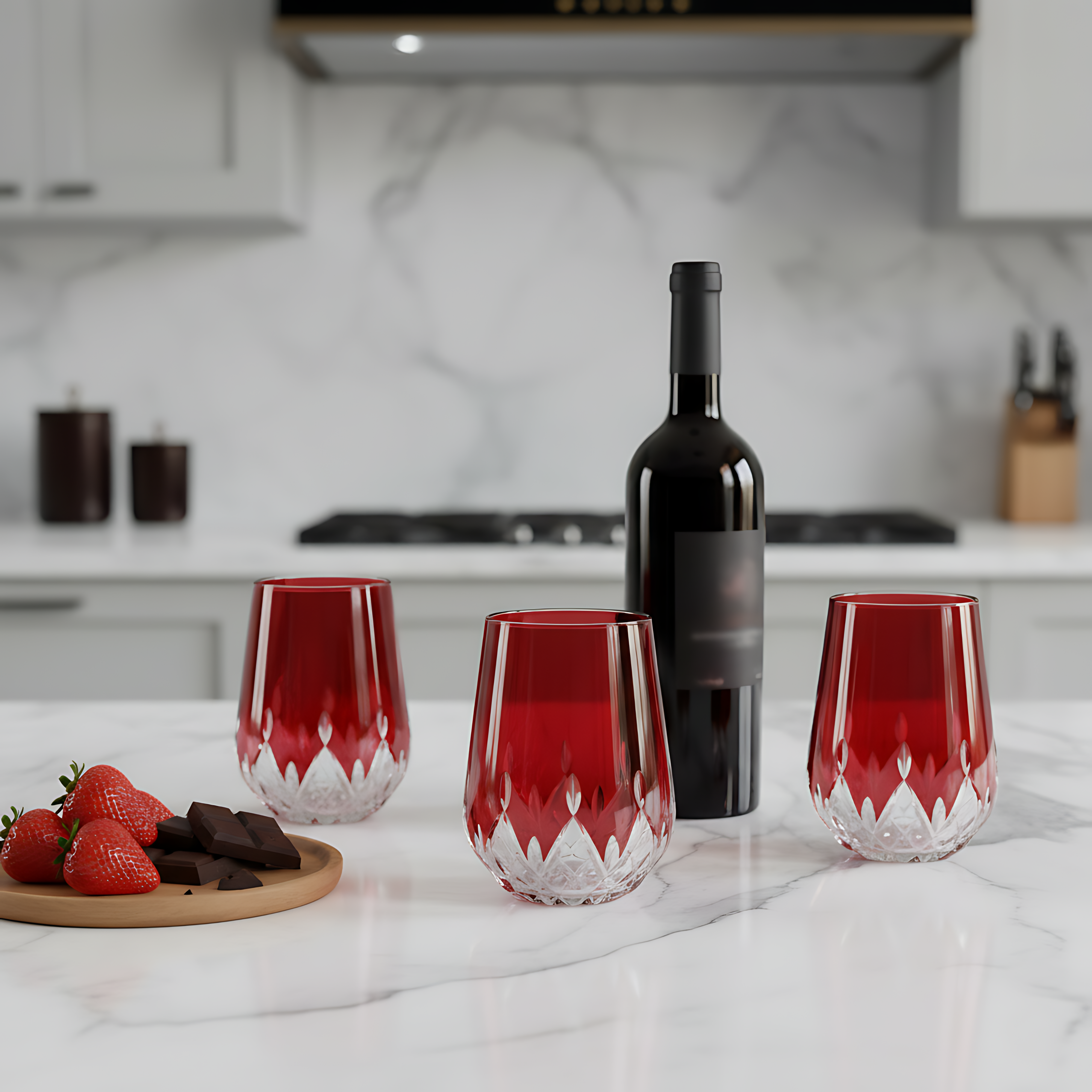 Aria Stemless Wine Glass - Set Of 2 - Margerie Crystal USA