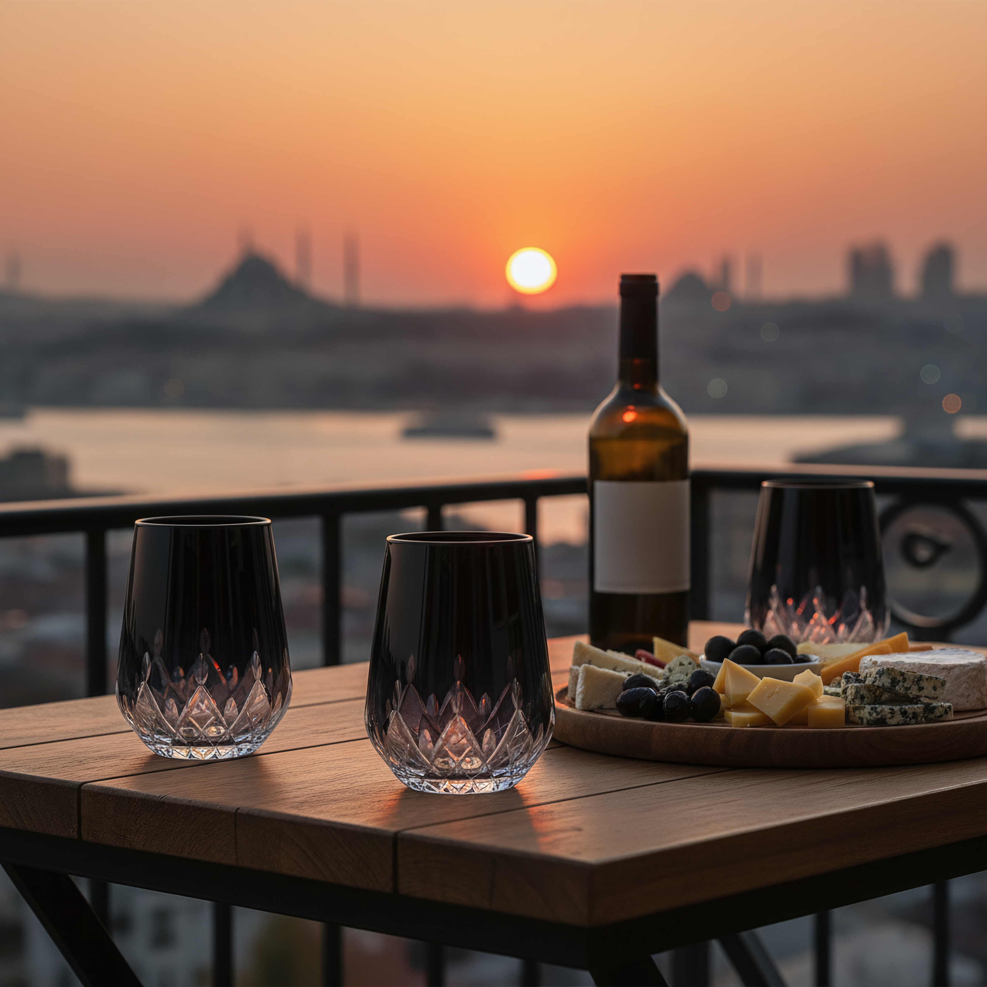 Aria Stemless Wine Glass - Set Of 2 - Margerie Crystal USA