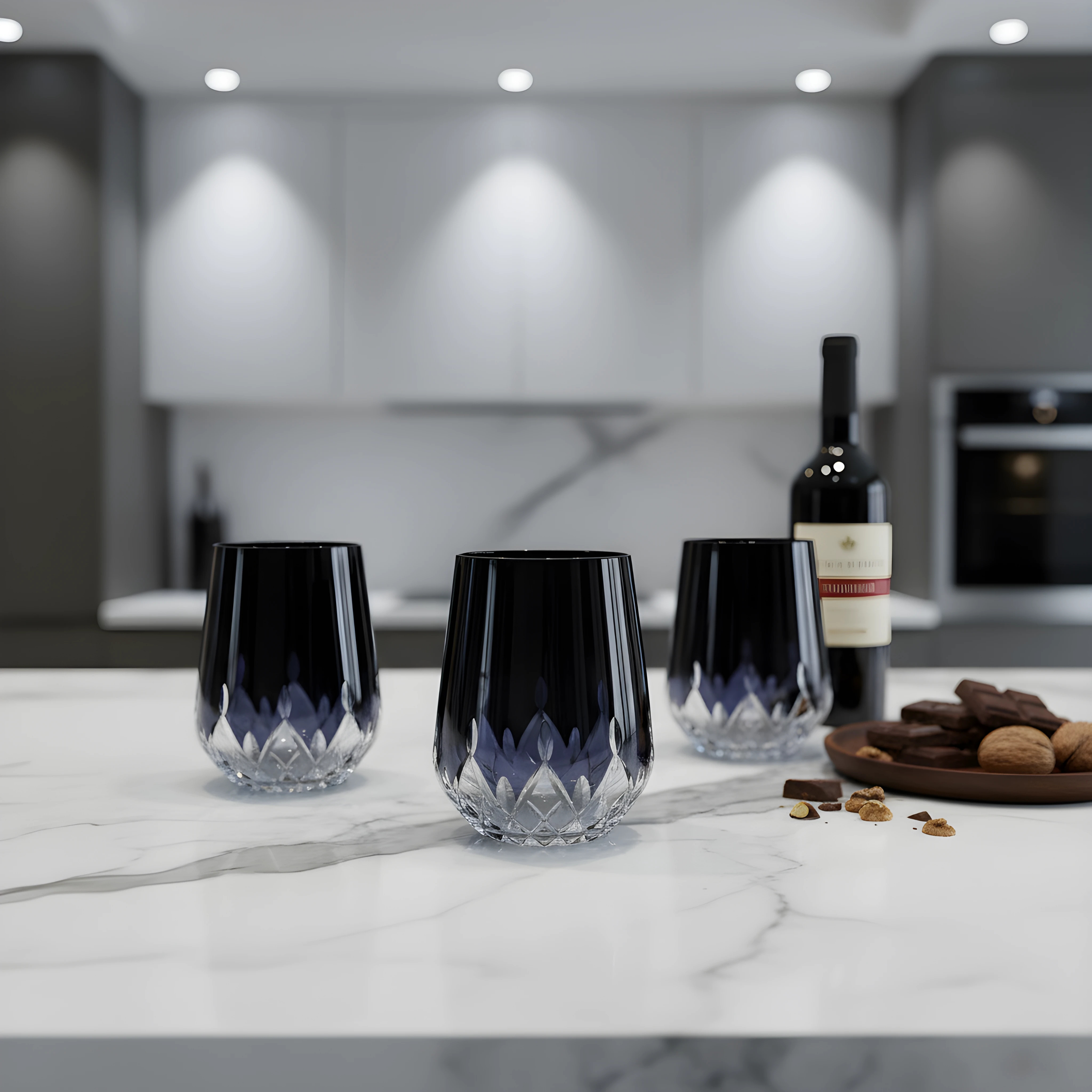 Aria Stemless Wine Glass - Set Of 2 - Margerie Crystal USA