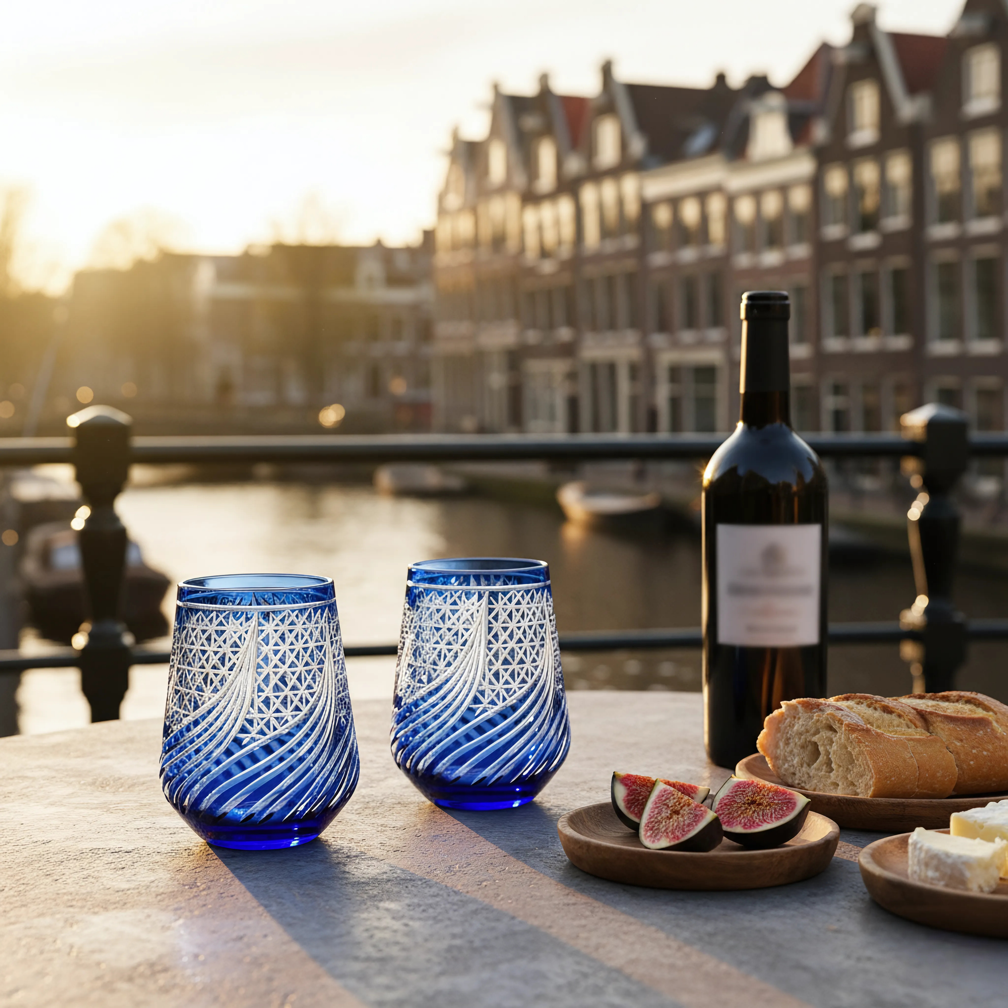 Aurora Stemless Wine Glass - Set Of 2 - Margerie Crystal USA