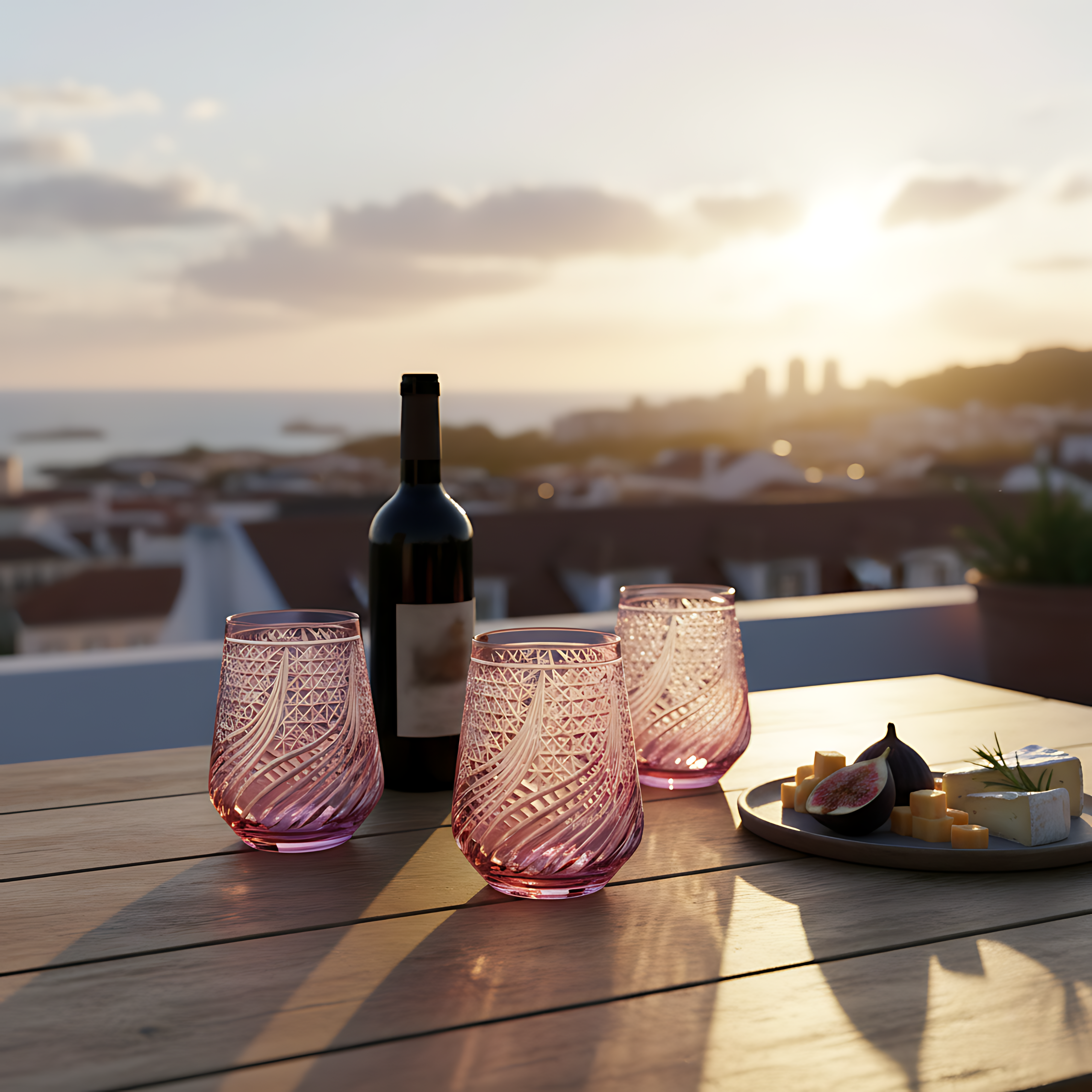 Aurora Stemless Wine Glass - Set Of 2 - Margerie Crystal USA