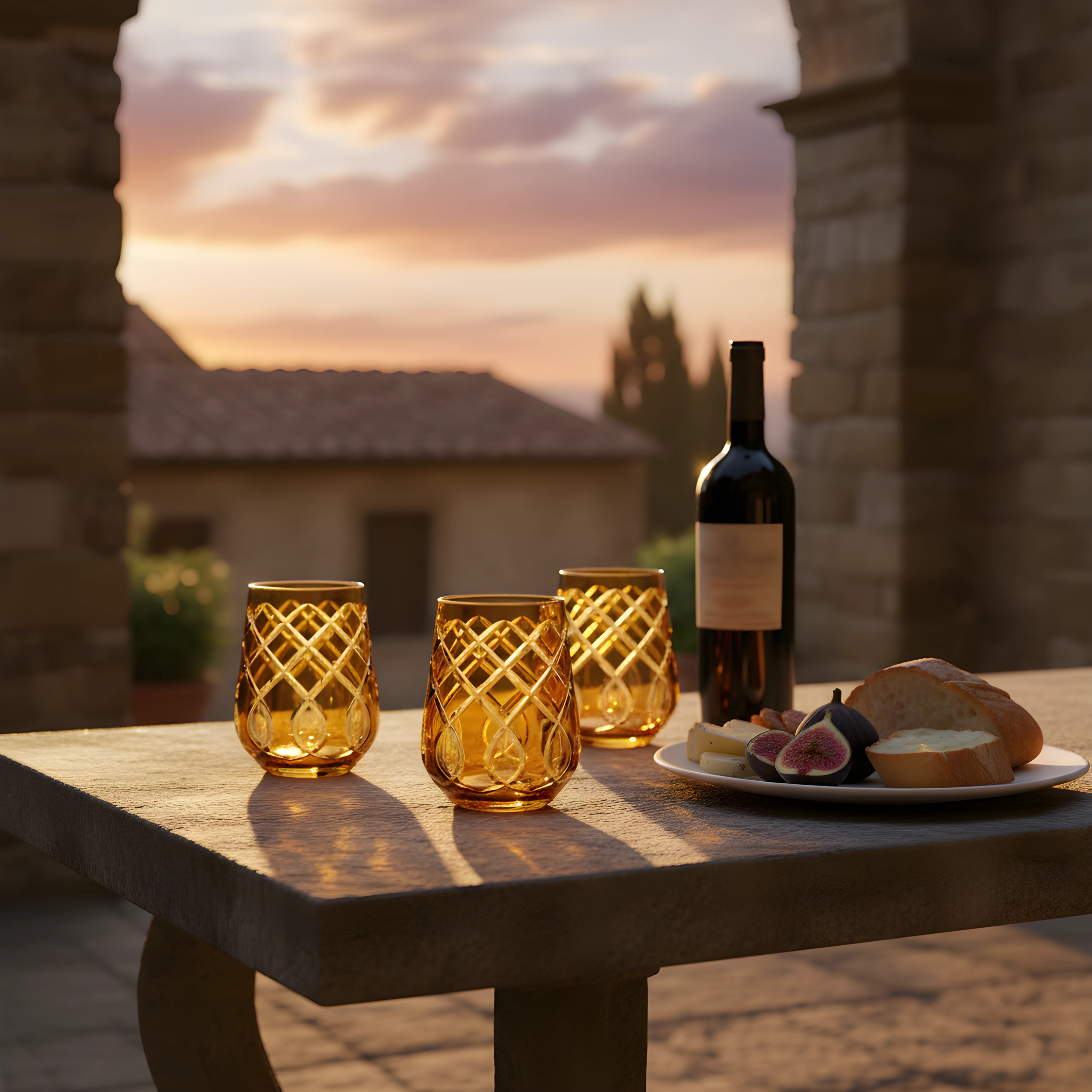 Heritage Stemless Wine Glass - Set Of 2 - Margerie Crystal USA