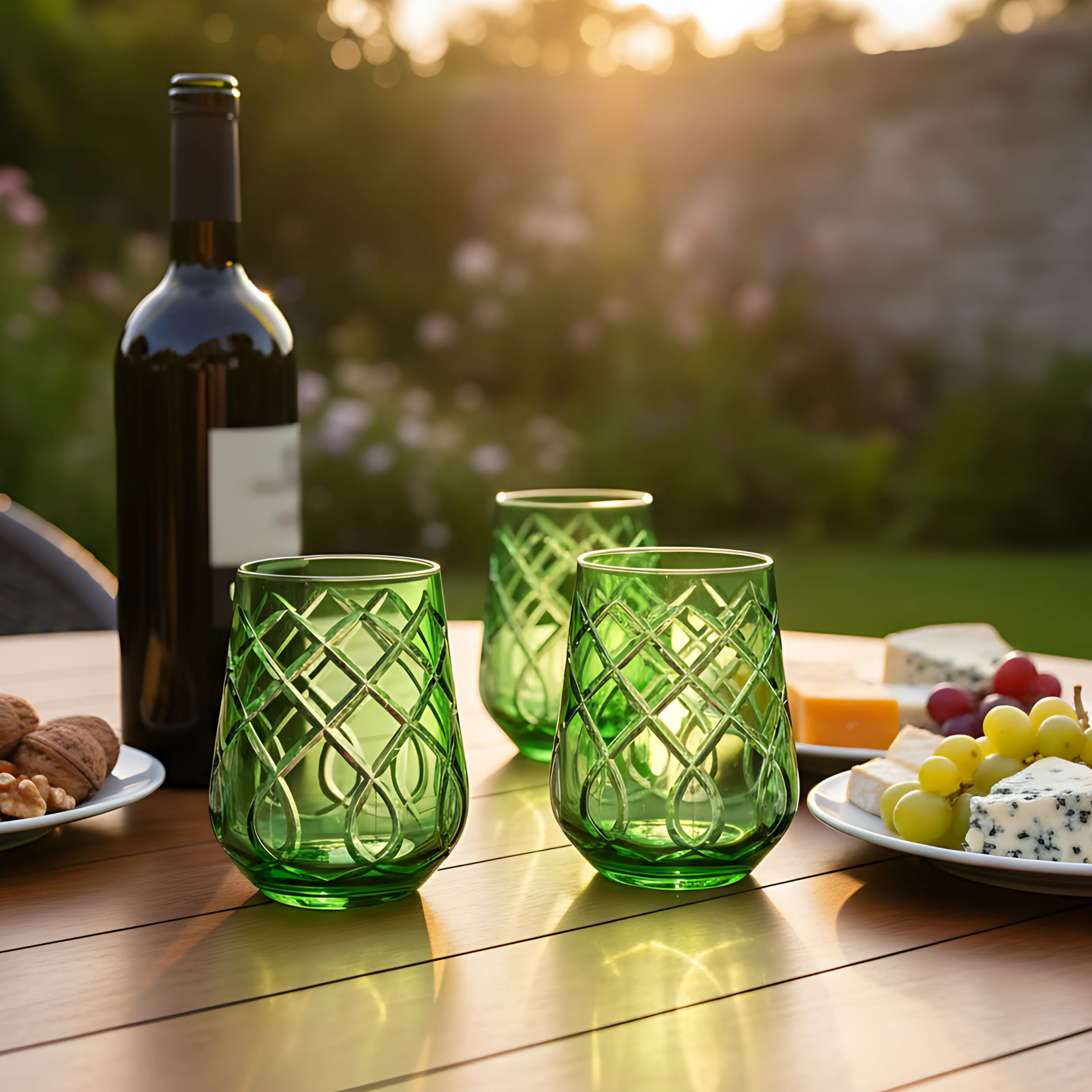 Heritage Stemless Wine Glass - Set Of 2 - Margerie Crystal USA