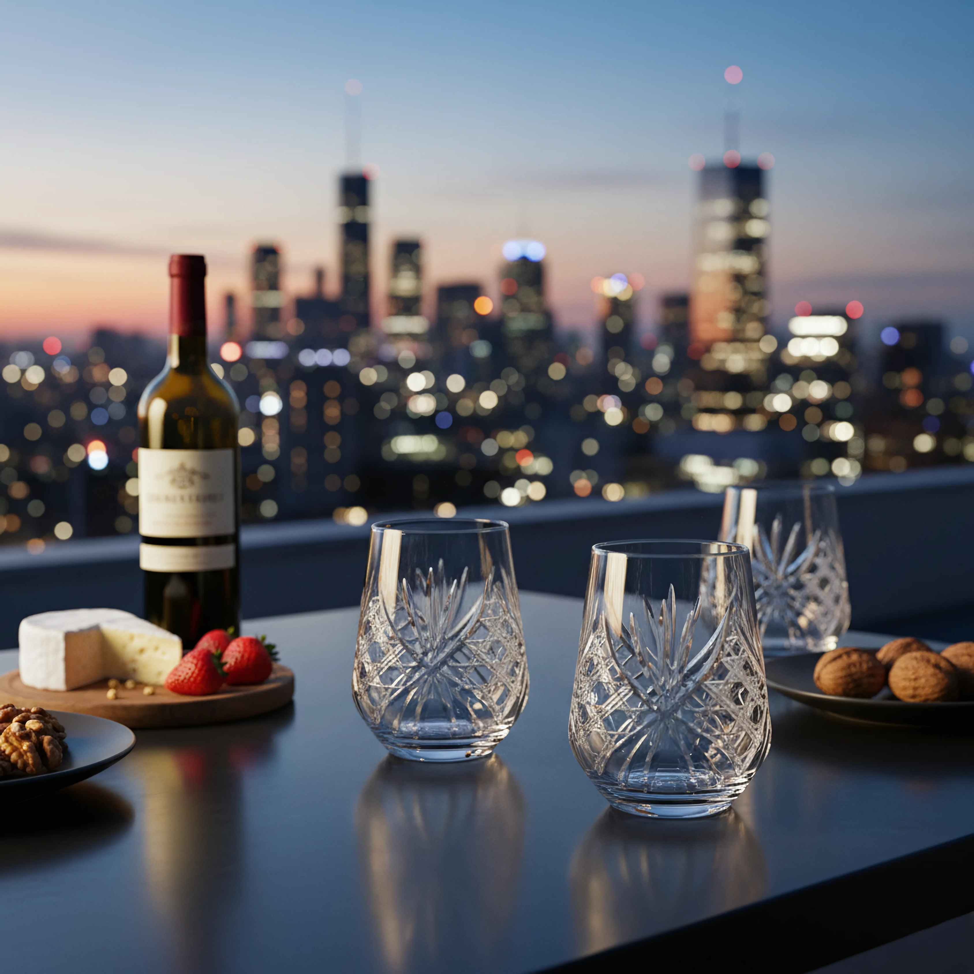 Éclat Stemless Wine Glass - Set Of 2 - Margerie Crystal USA