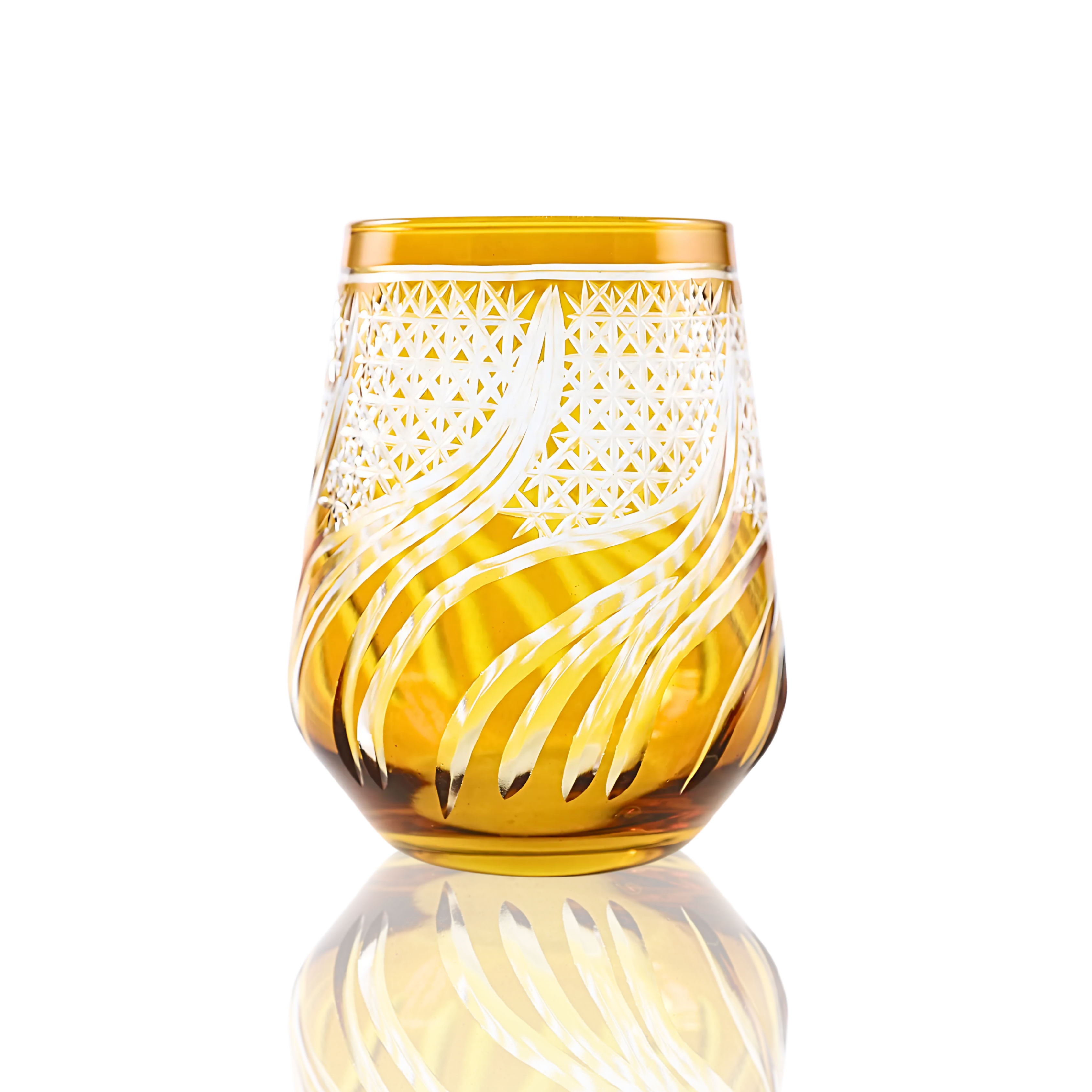 Aurora Stemless Wine Glass - Set Of 2 - Margerie Crystal USA