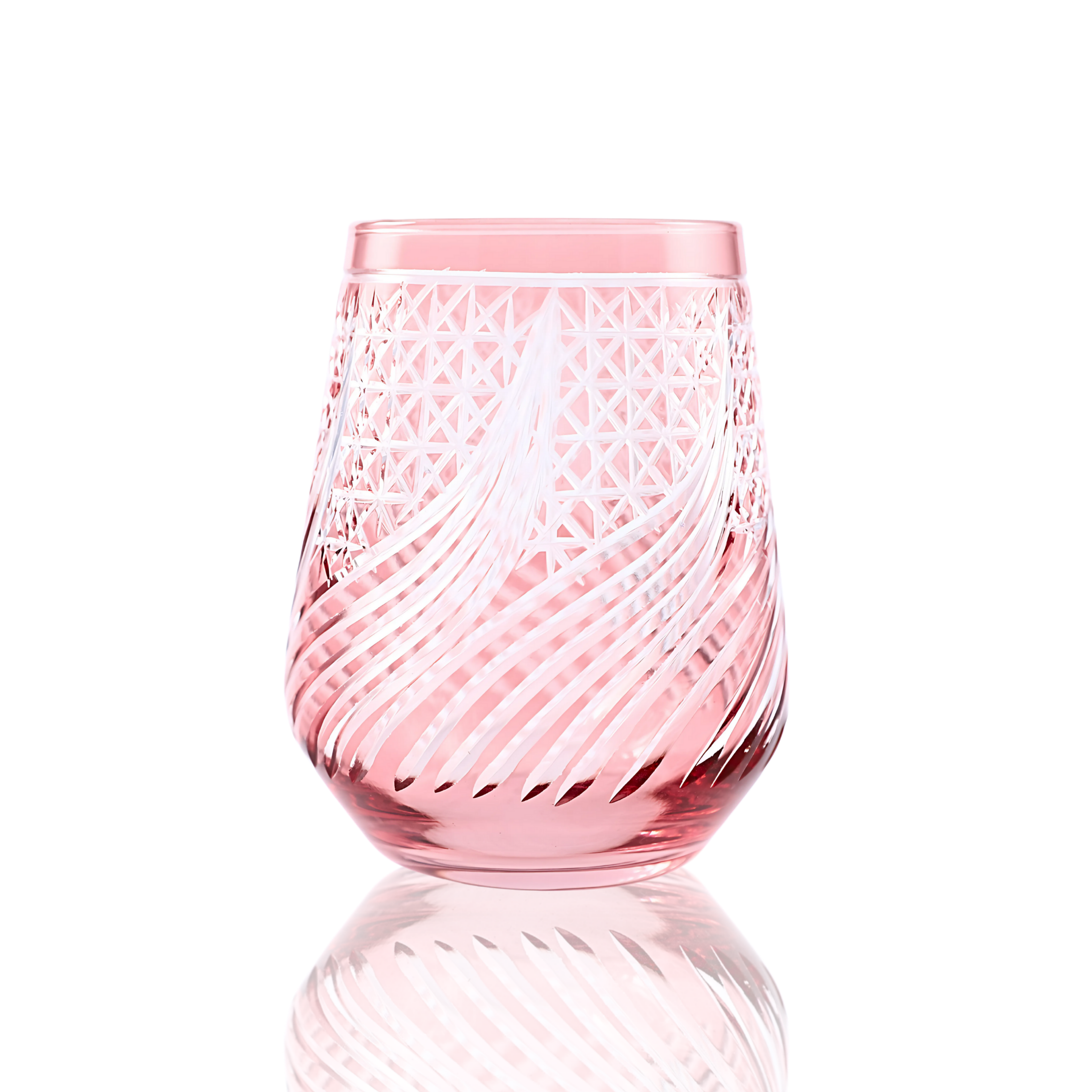 Aurora Stemless Wine Glass - Set Of 2 - Margerie Crystal USA