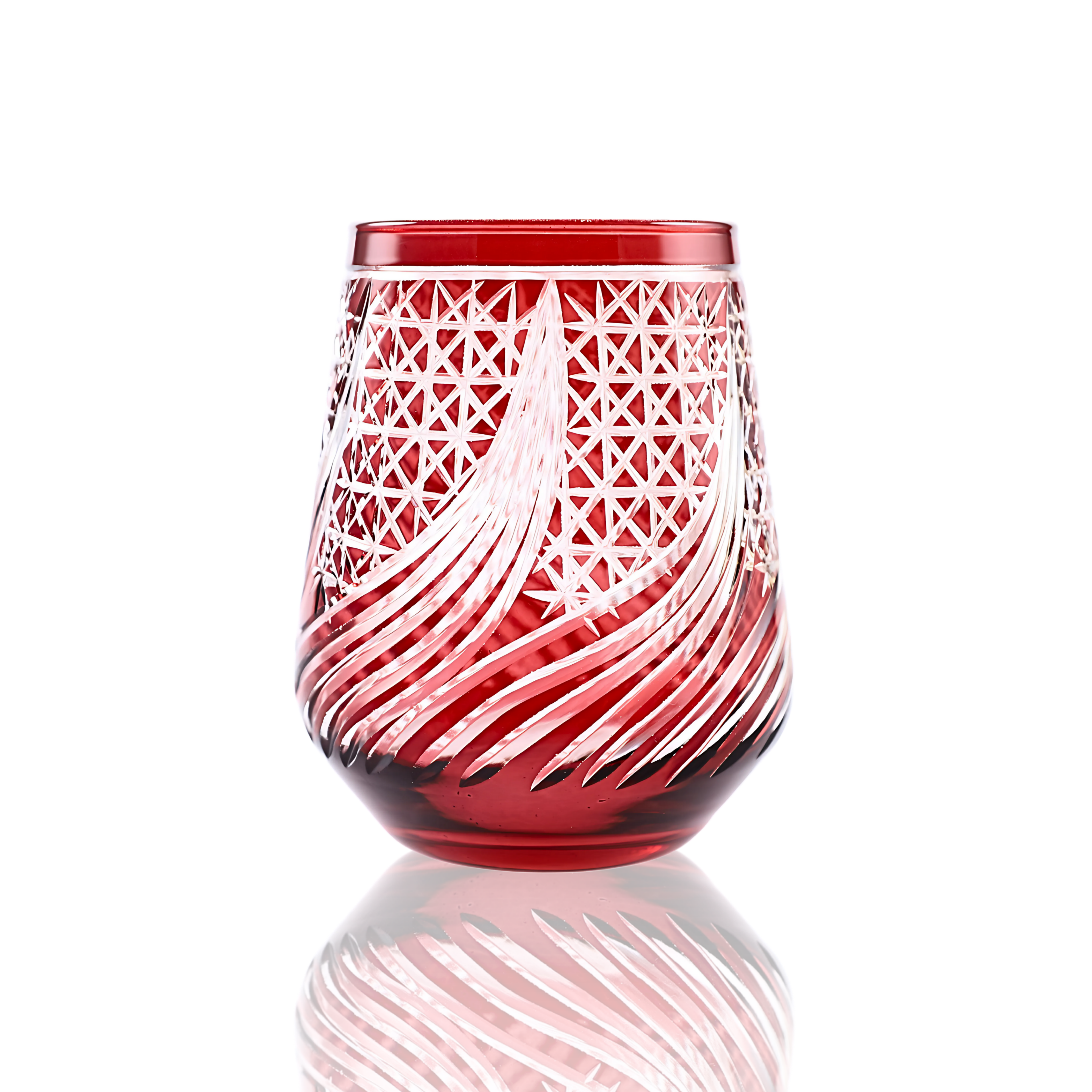 Aurora Stemless Wine Glass - Set Of 2 - Margerie Crystal USA