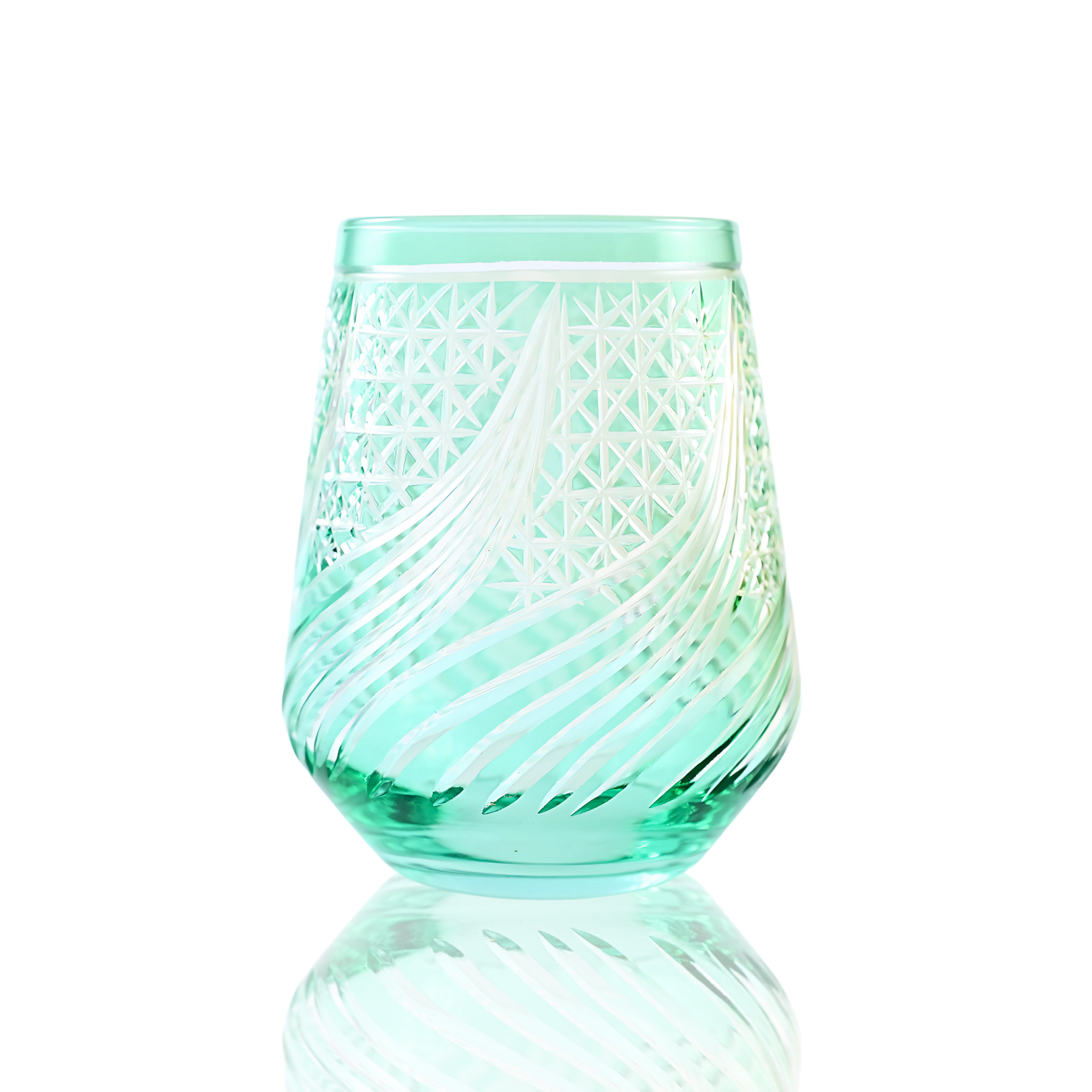 Aurora Stemless Wine Glass - Set Of 2 - Margerie Crystal USA