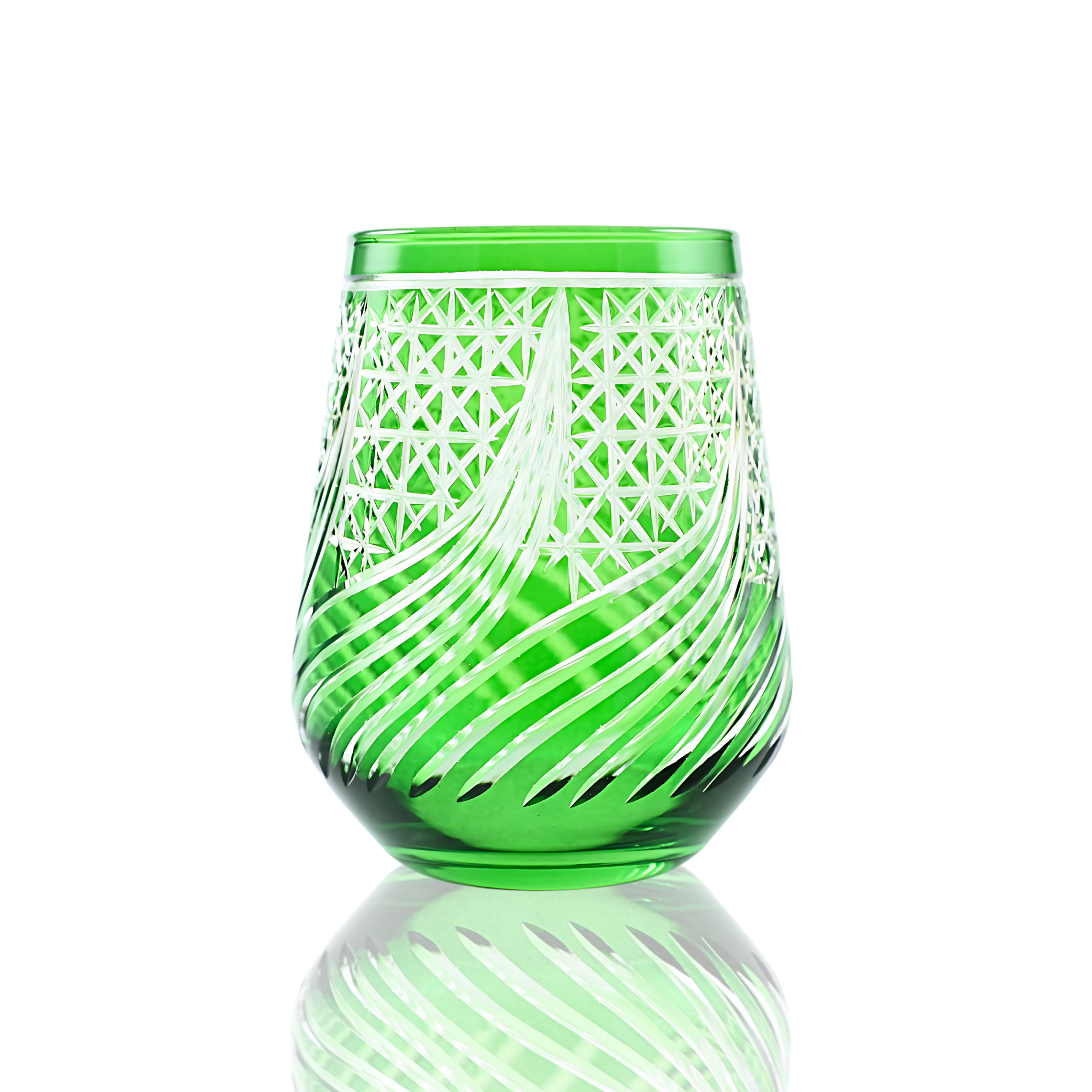 Aurora Stemless Wine Glass - Set Of 2 - Margerie Crystal USA