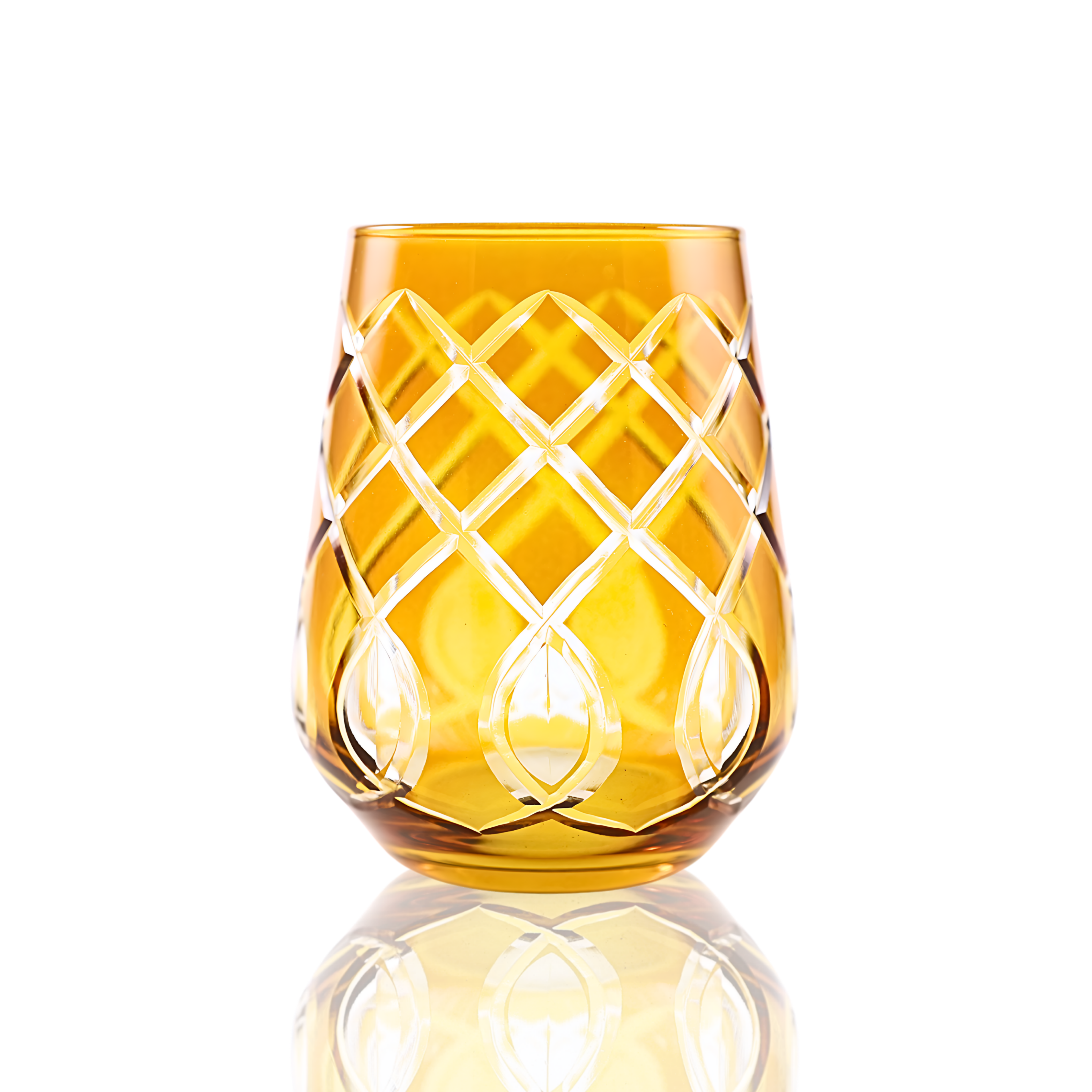 Heritage Stemless Wine Glass - Set Of 2 - Margerie Crystal USA