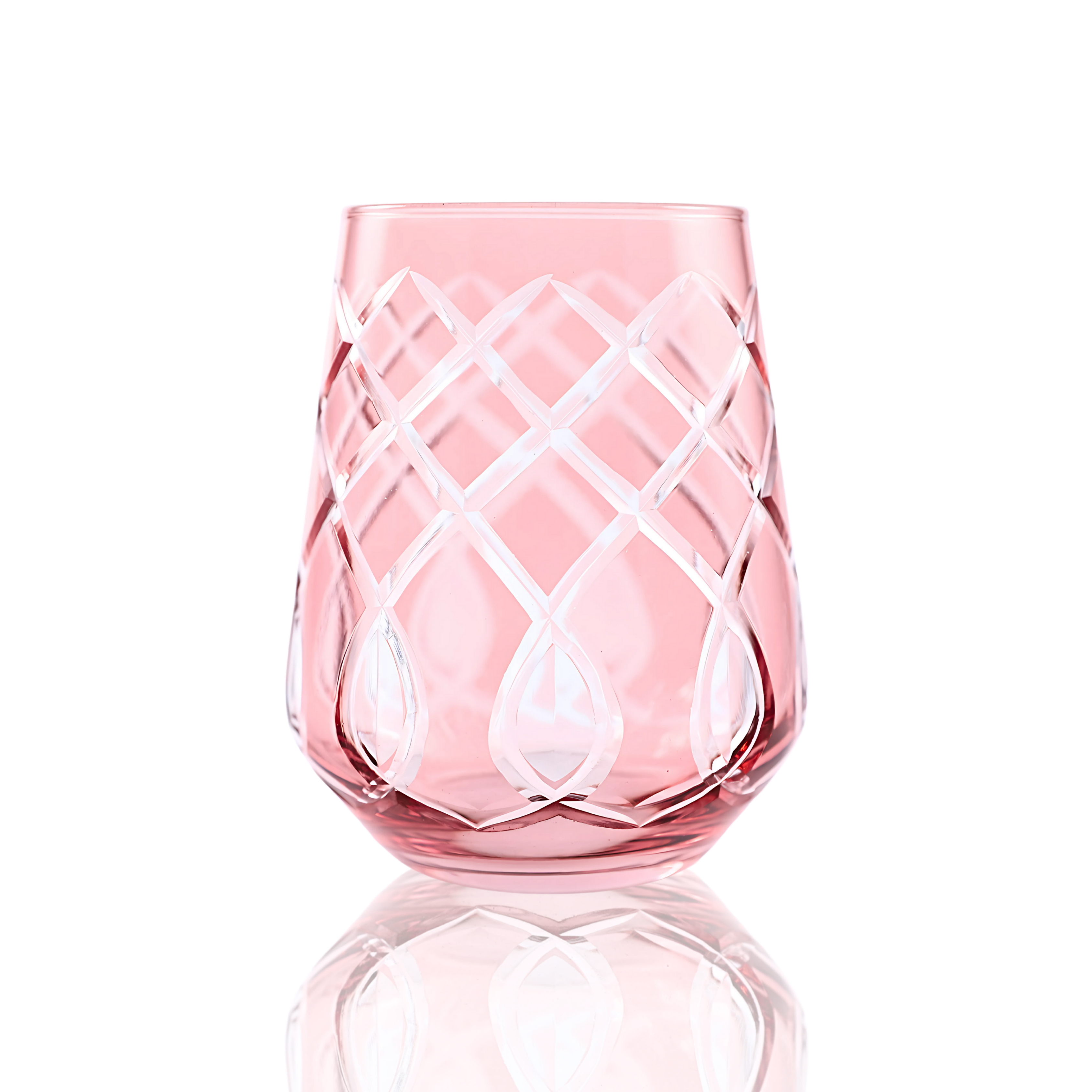 Heritage Stemless Wine Glass - Set Of 2 - Margerie Crystal USA