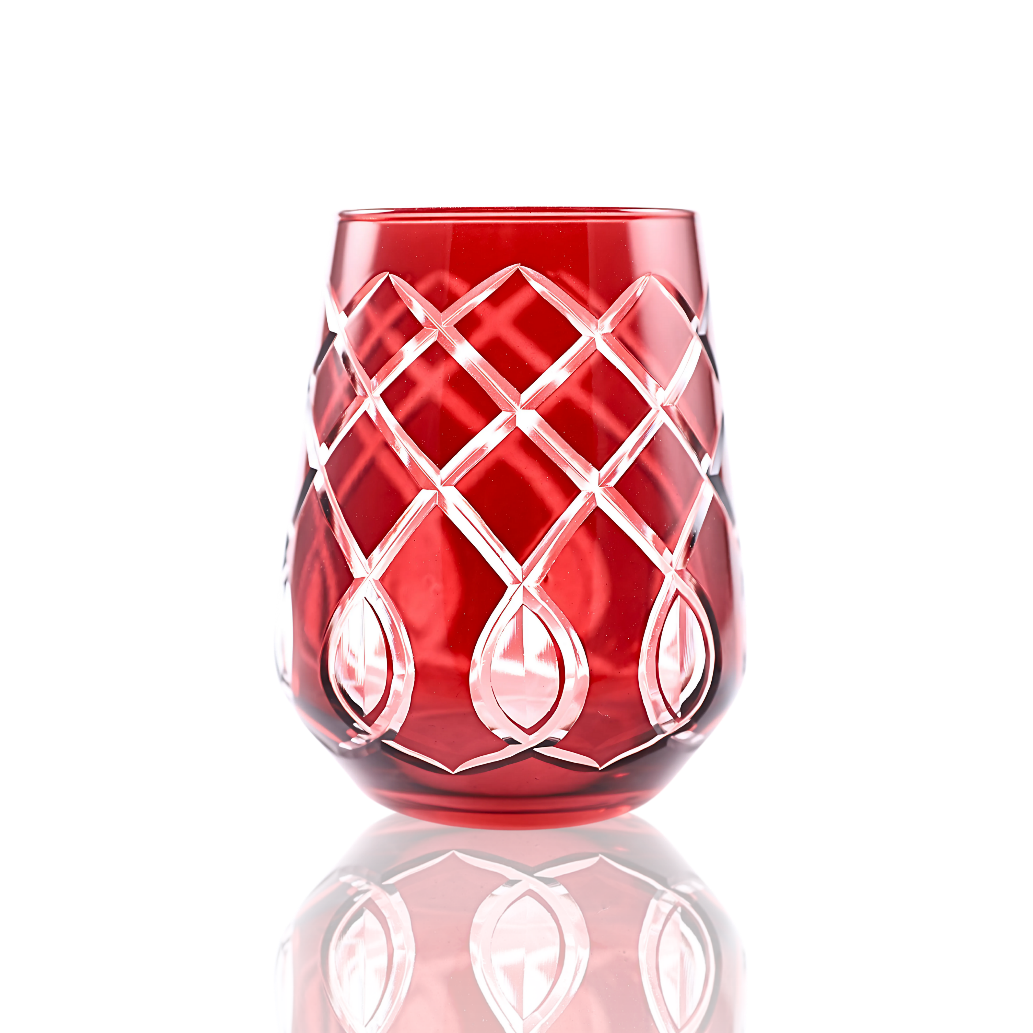 Heritage Stemless Wine Glass - Set Of 2 - Margerie Crystal USA