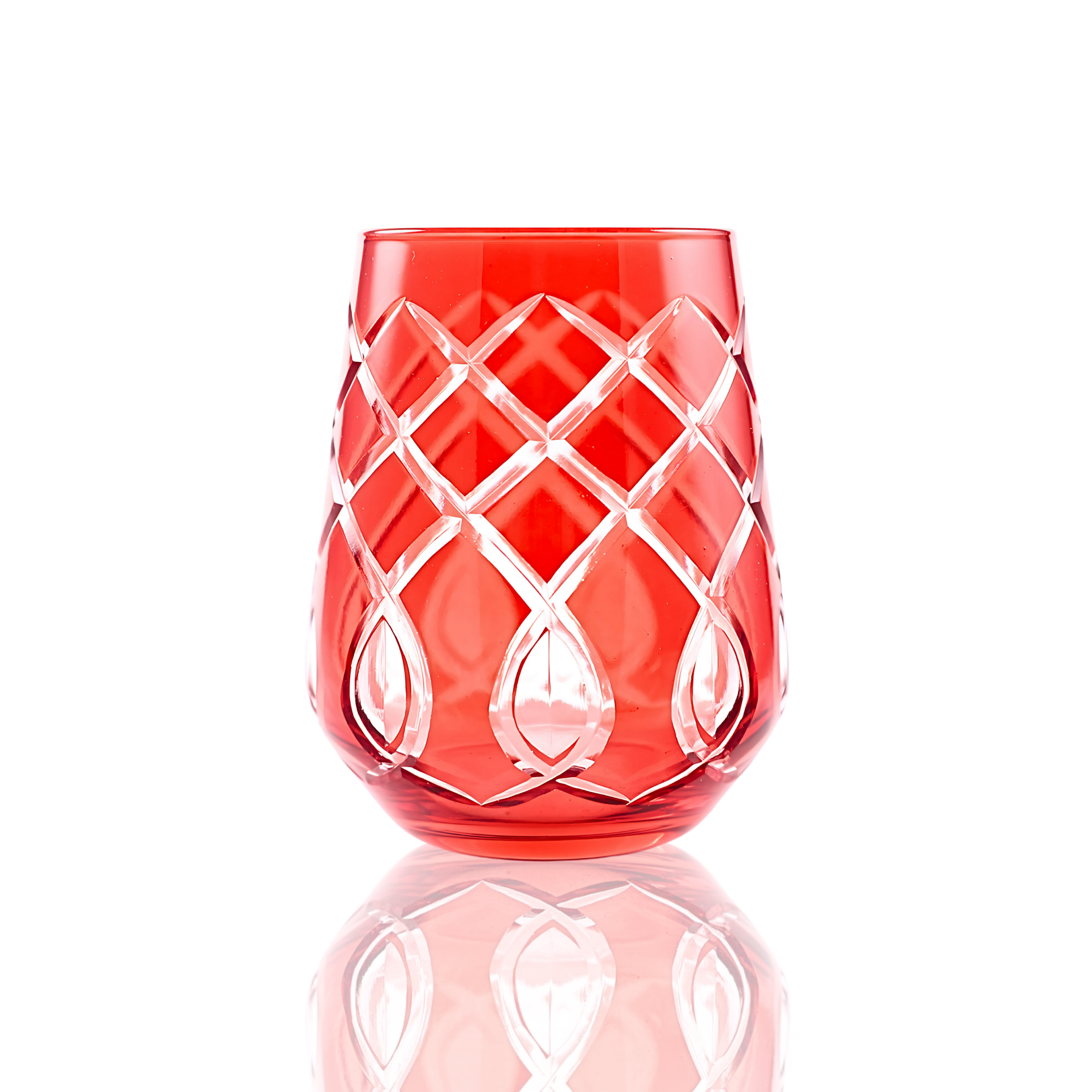 Heritage Stemless Wine Glass - Set Of 2 - Margerie Crystal USA