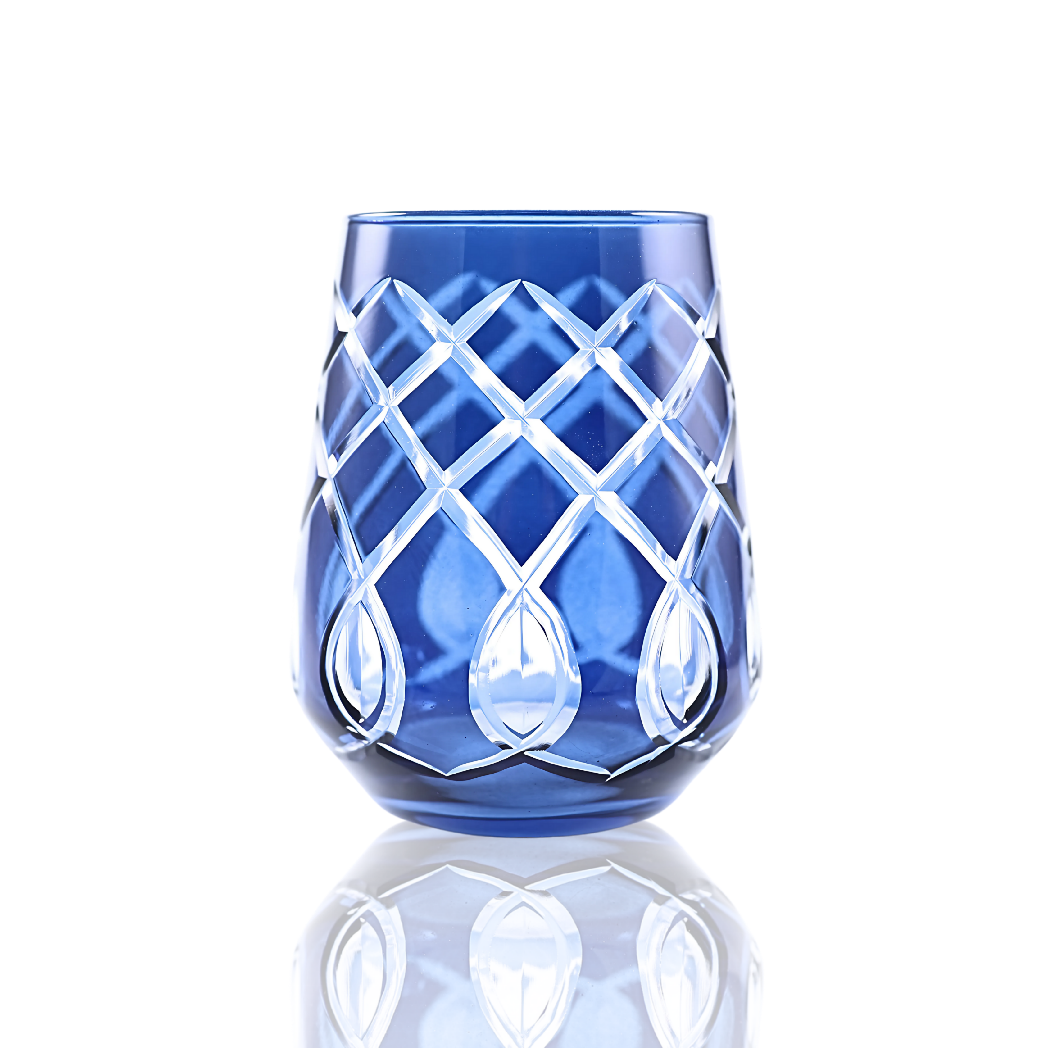 Heritage Stemless Wine Glass - Set Of 2 - Margerie Crystal USA