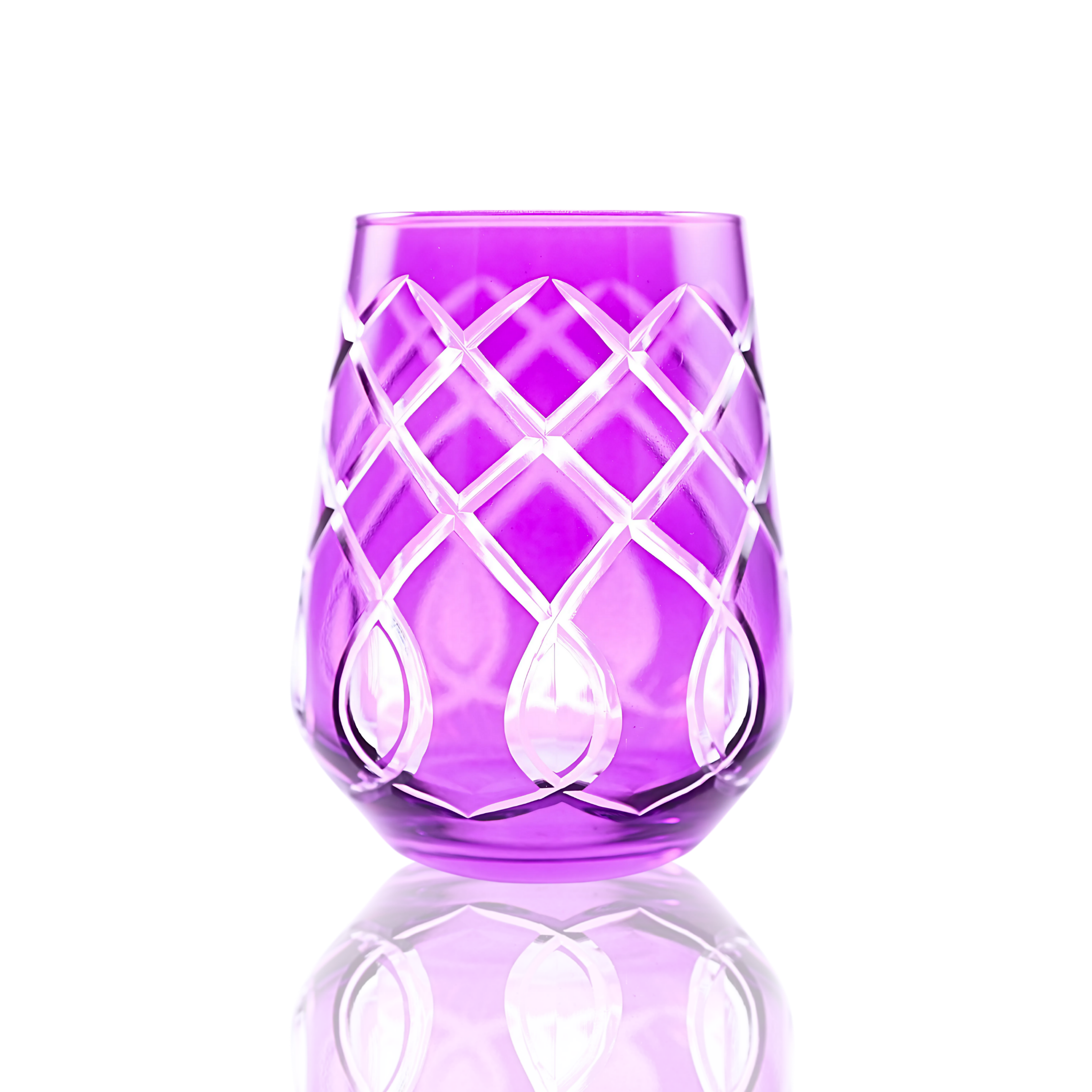 Heritage Stemless Wine Glass - Set Of 2 - Margerie Crystal USA