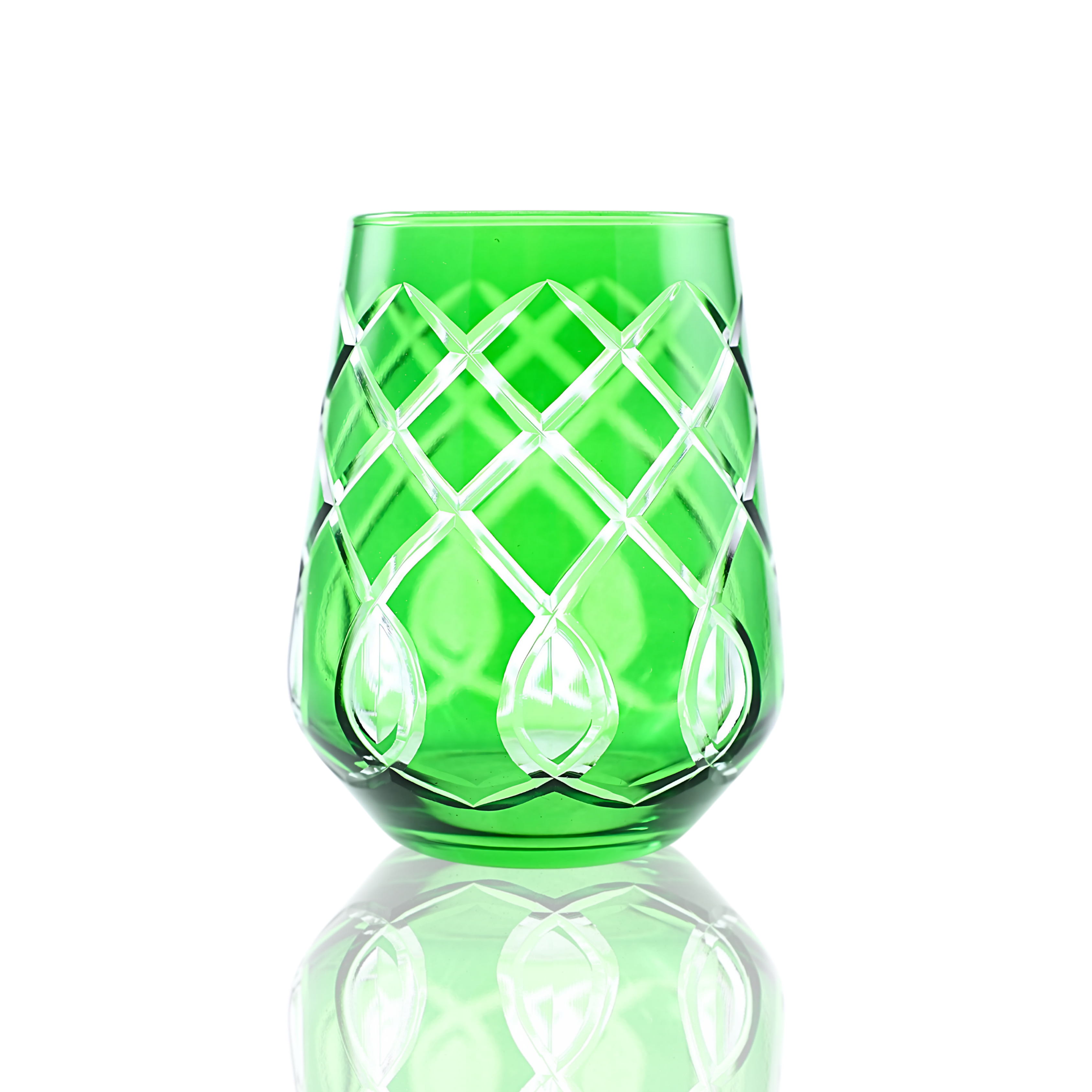 Heritage Stemless Wine Glass - Set Of 2 - Margerie Crystal USA