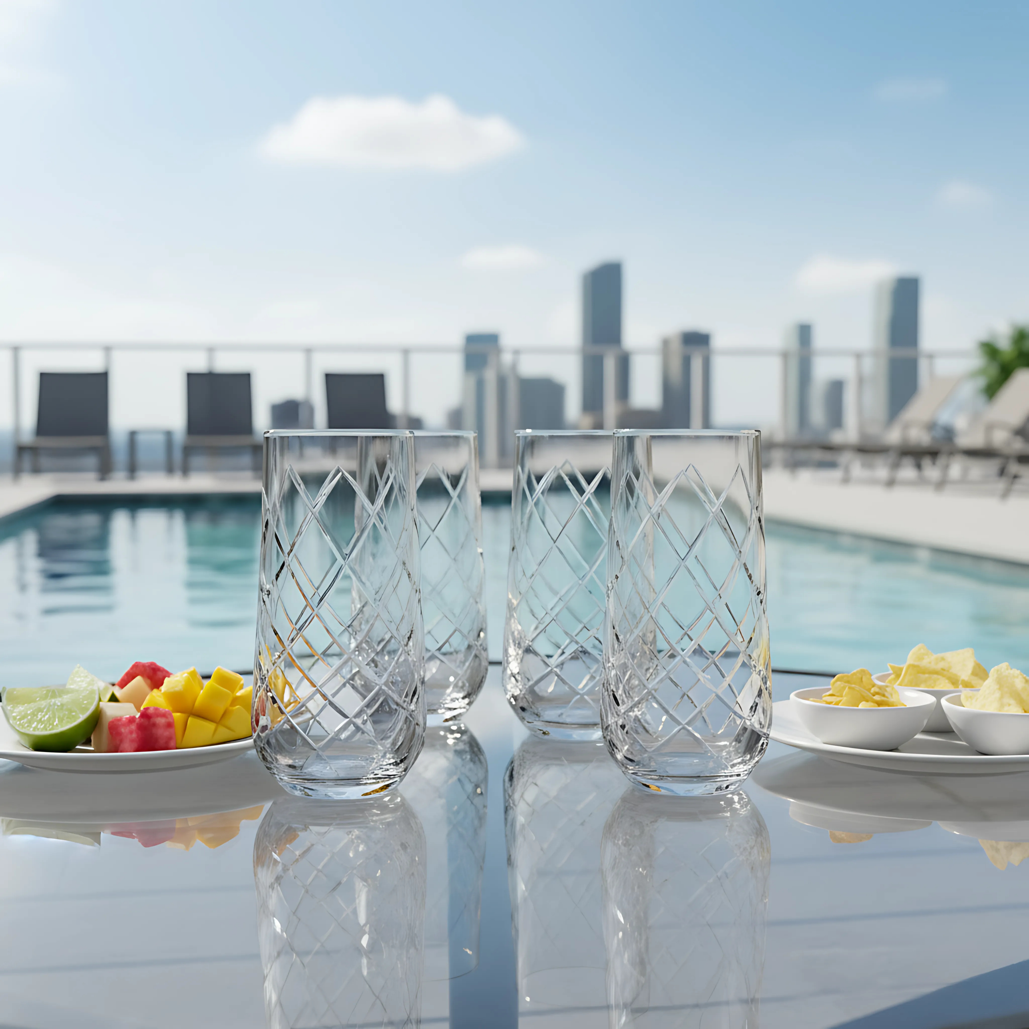 Heritage Highball Glass - Set Of 2 - Margerie Crystal USA