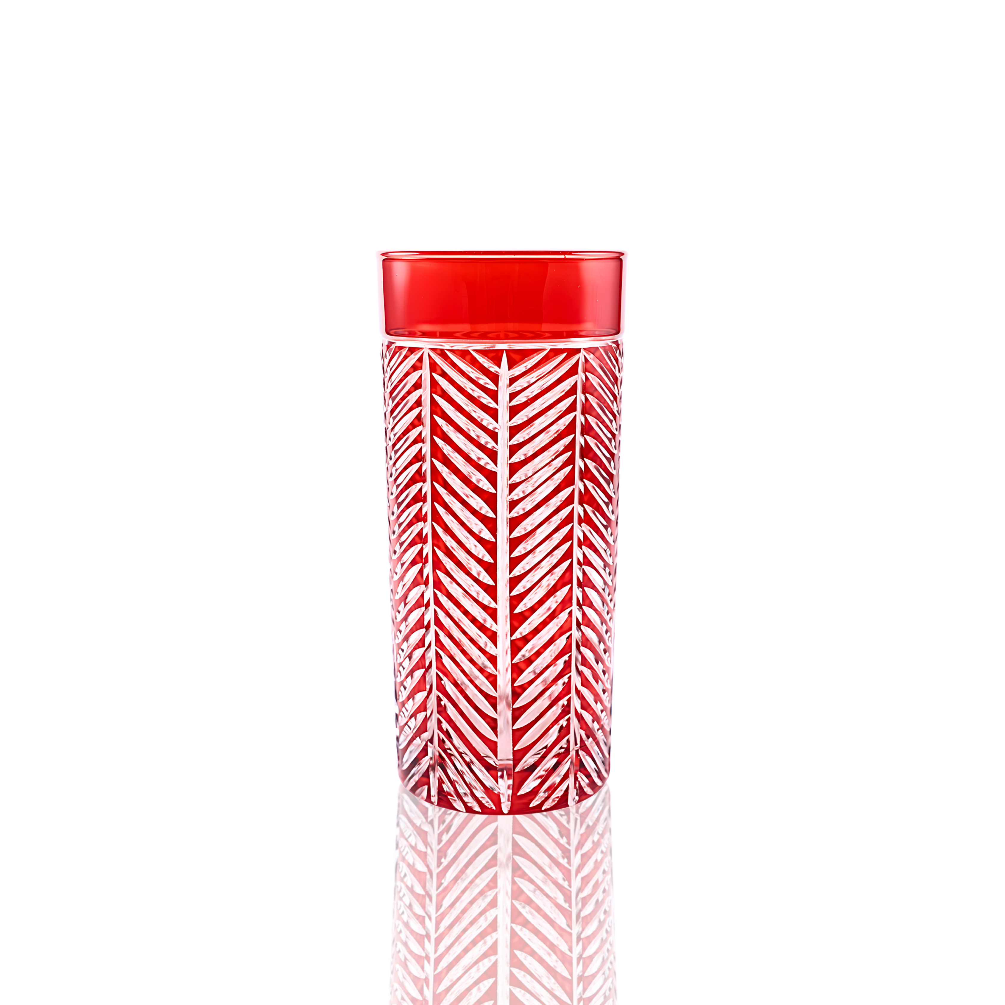 Lanza Cut Crystal Highball Glasses - Set Of 2 - Margerie Crystal USA