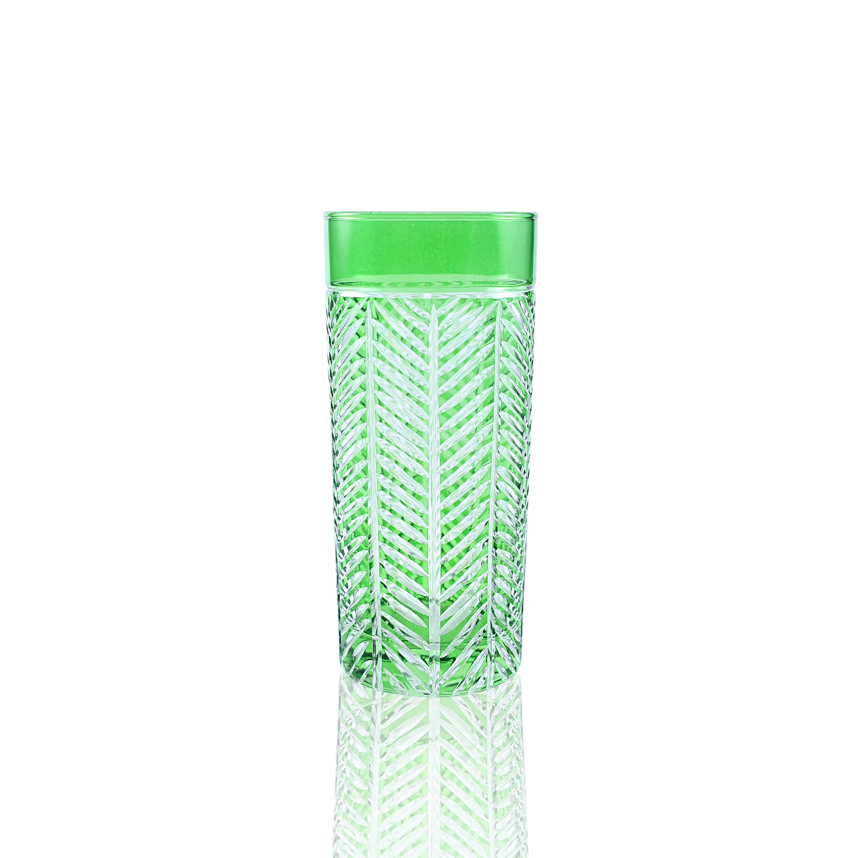 Lanza Cut Crystal Highball Glasses - Set Of 2 - Margerie Crystal USA