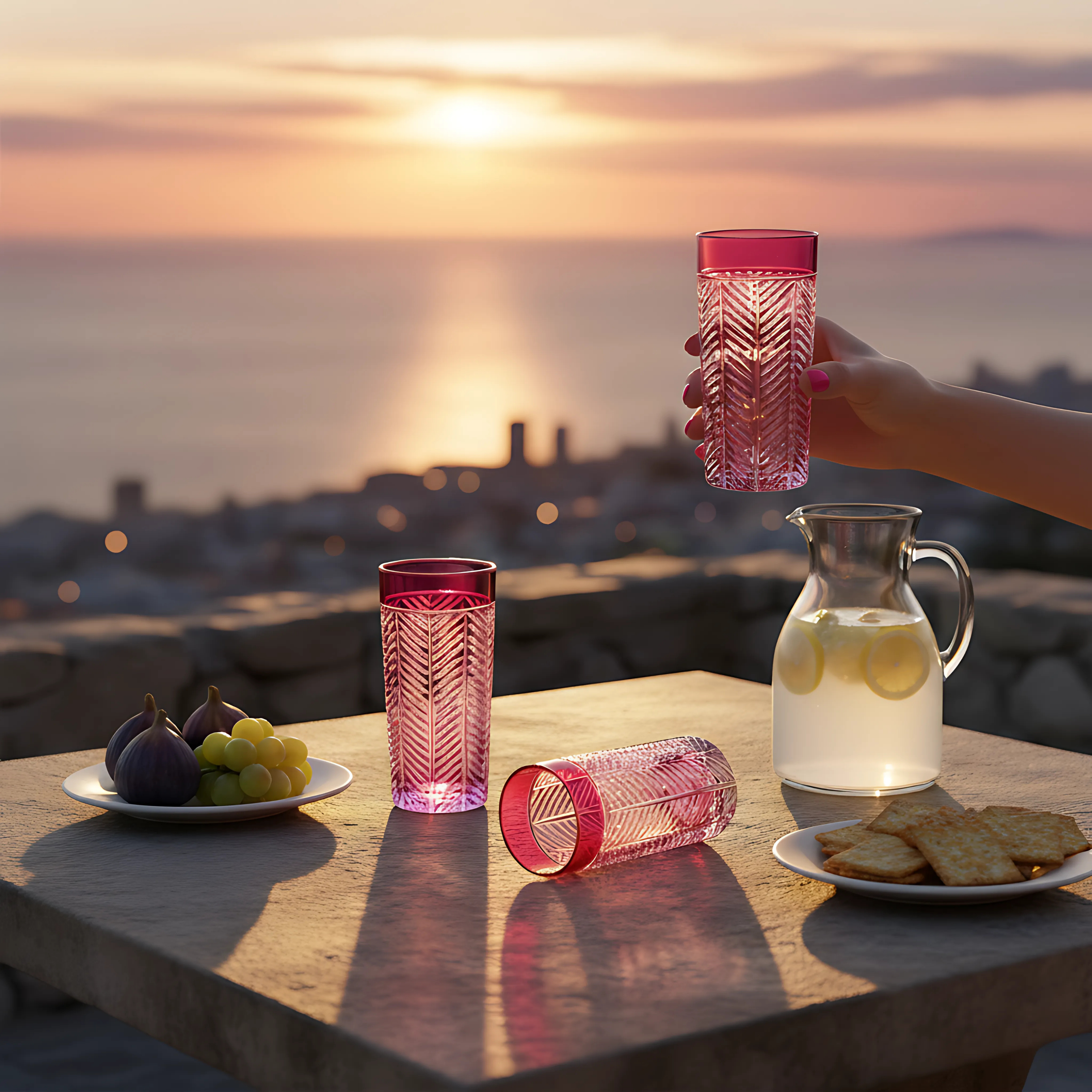 Lanza Cut Crystal Highball Glasses - Set Of 2 - Margerie Crystal USA