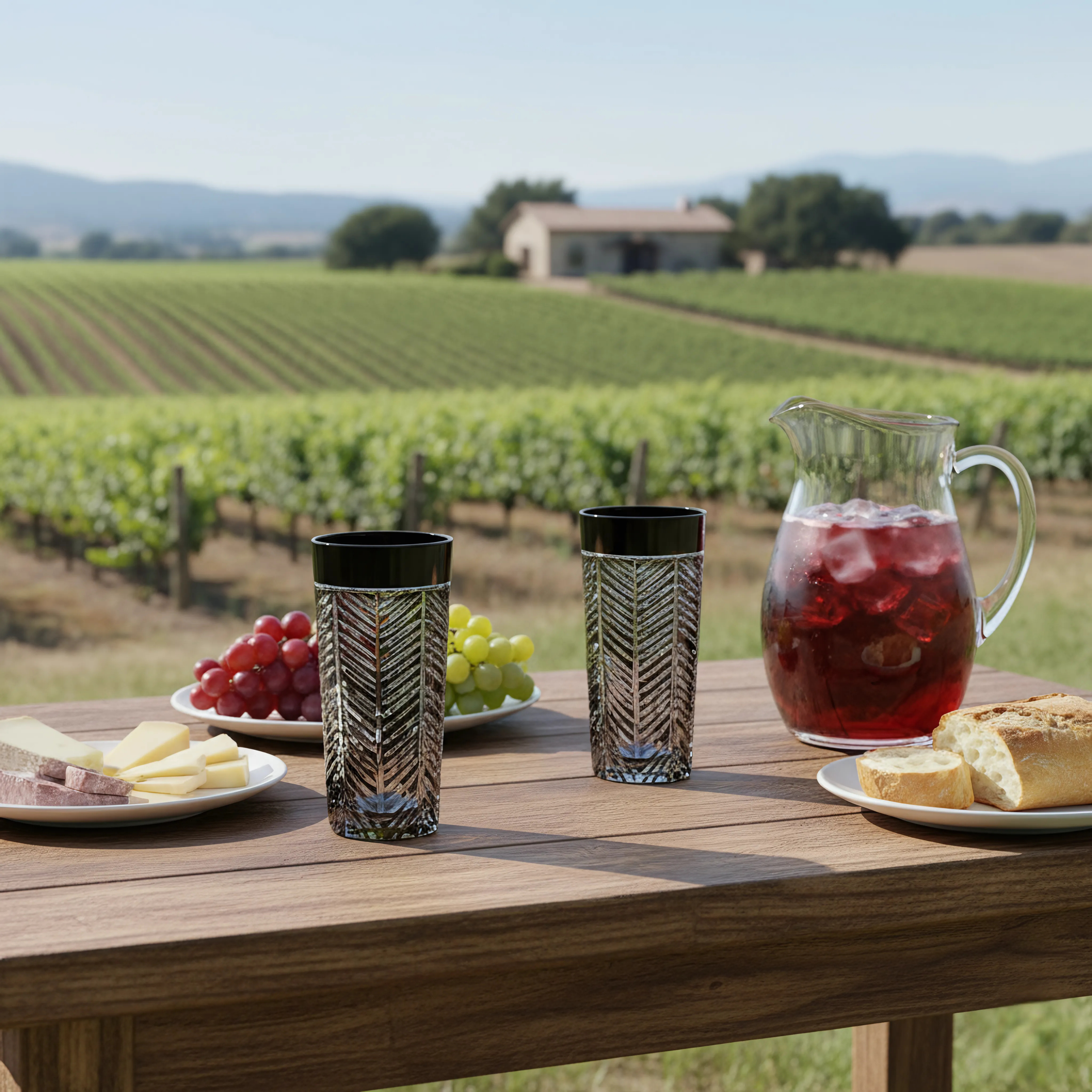 Lanza Cut Crystal Highball Glasses - Set Of 2 - Margerie Crystal USA