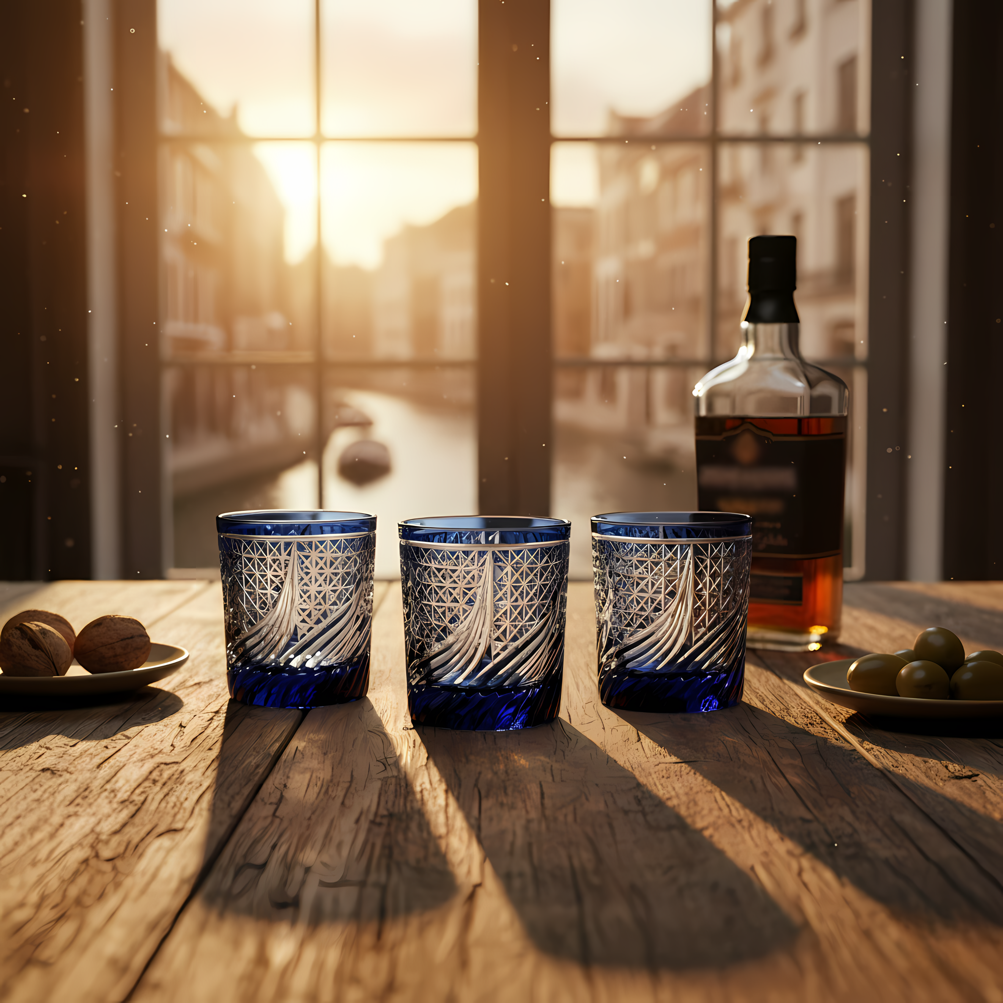 Aurora Old Fashioned Whiskey Glass - Set Of 2 - Margerie Crystal USA