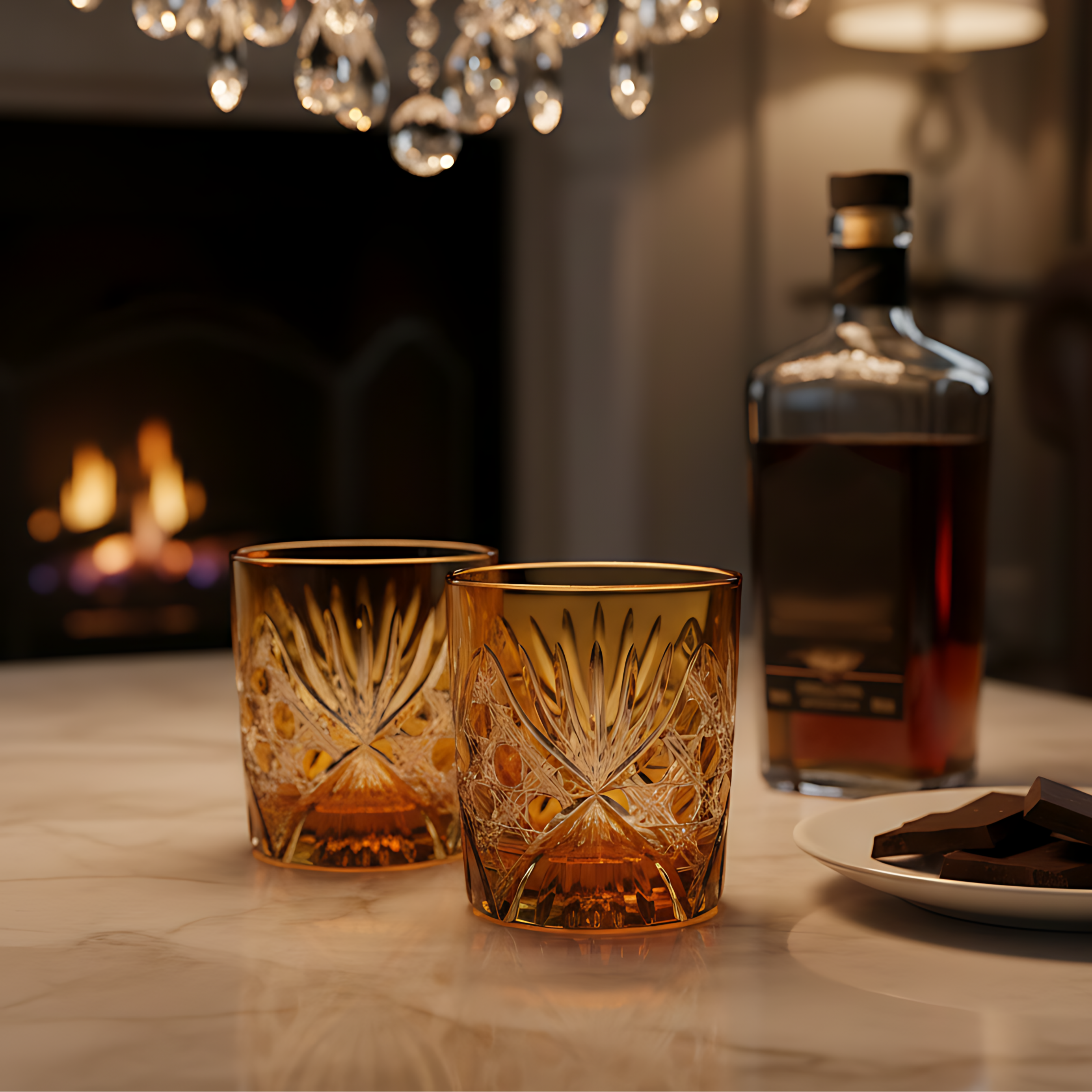 Éclat Old Fashioned Whiskey Glass - Set Of 2 - Margerie Crystal USA