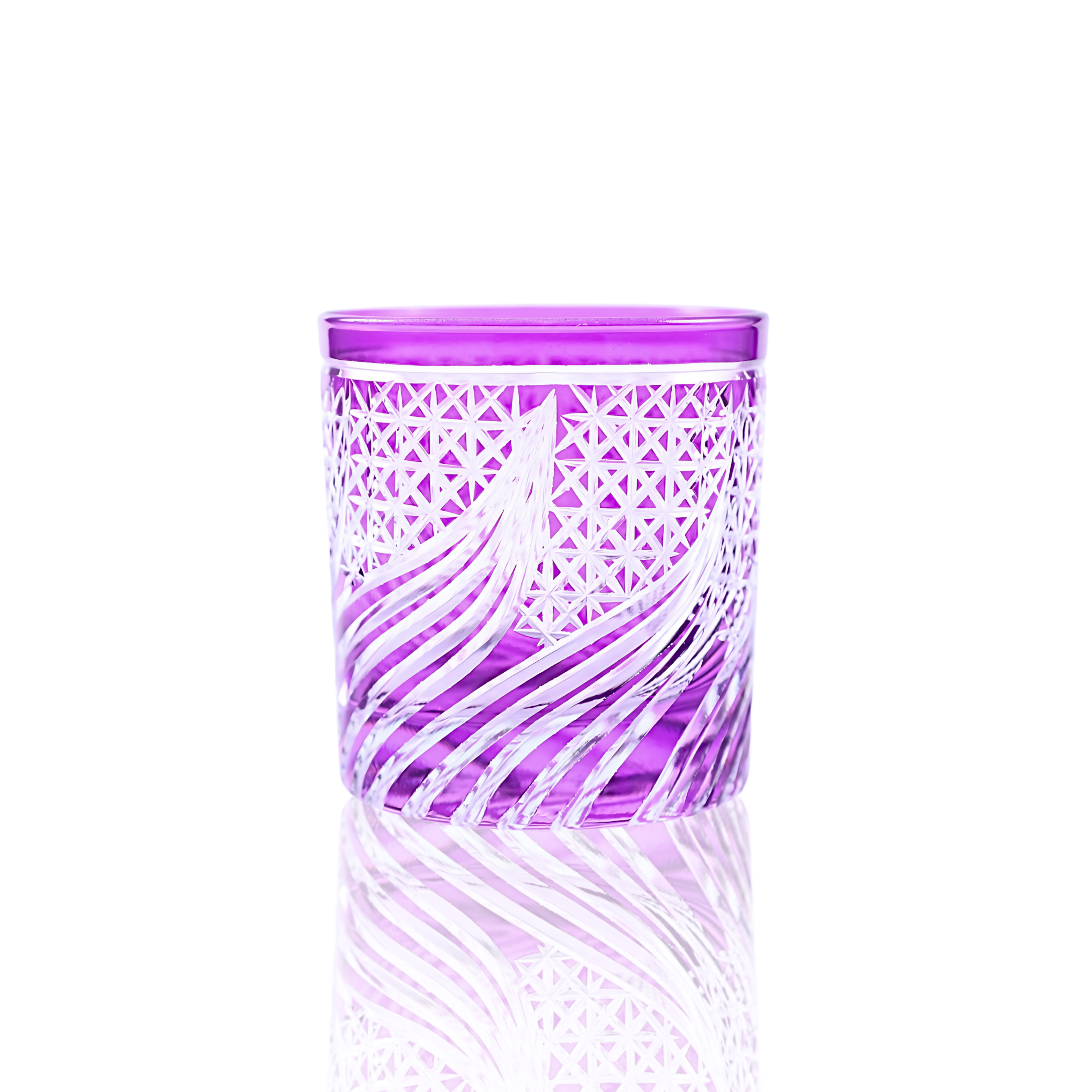 Aurora Old Fashioned Whiskey Glass - Set Of 2 - Margerie Crystal USA