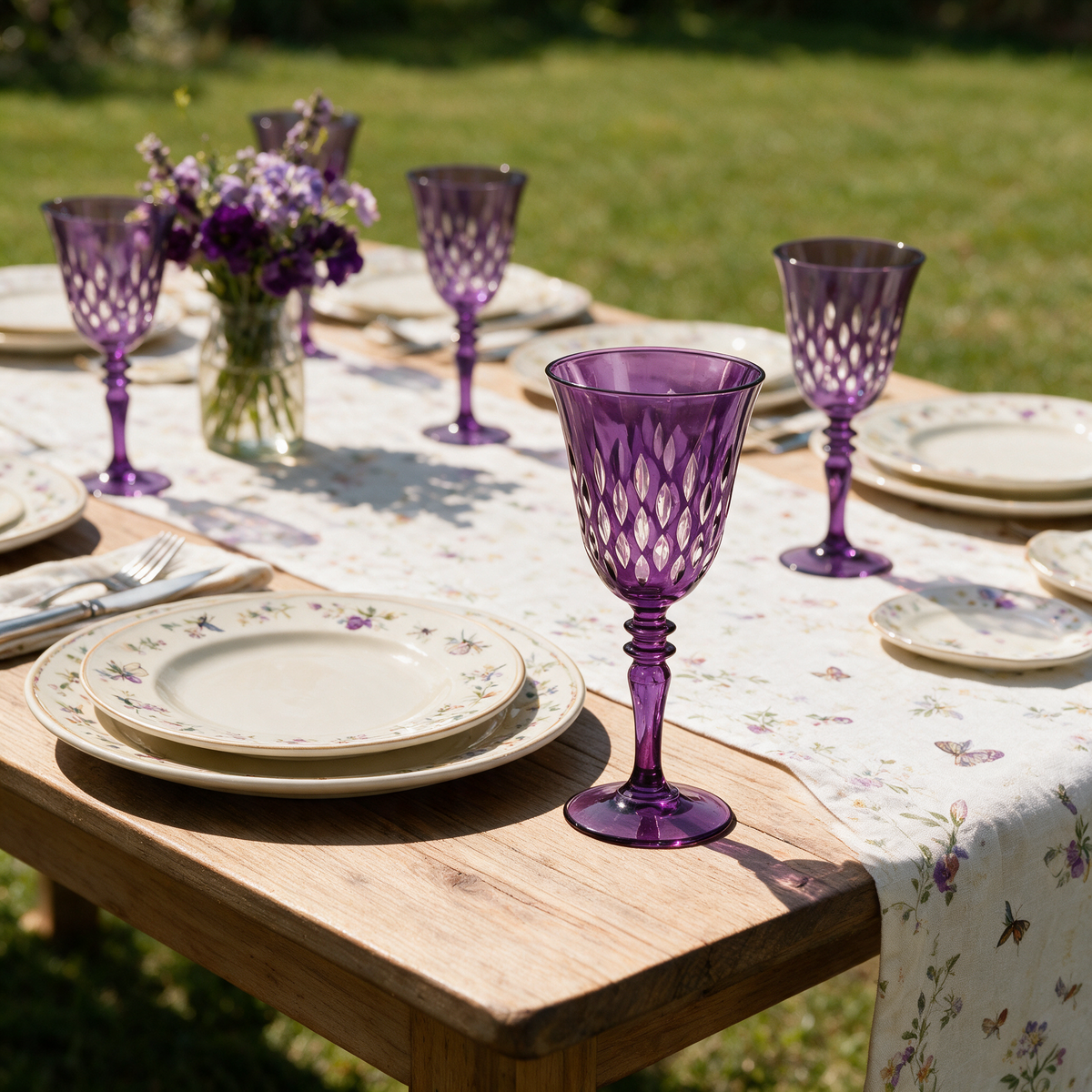 Verre à vin en cristallin taillé Royal