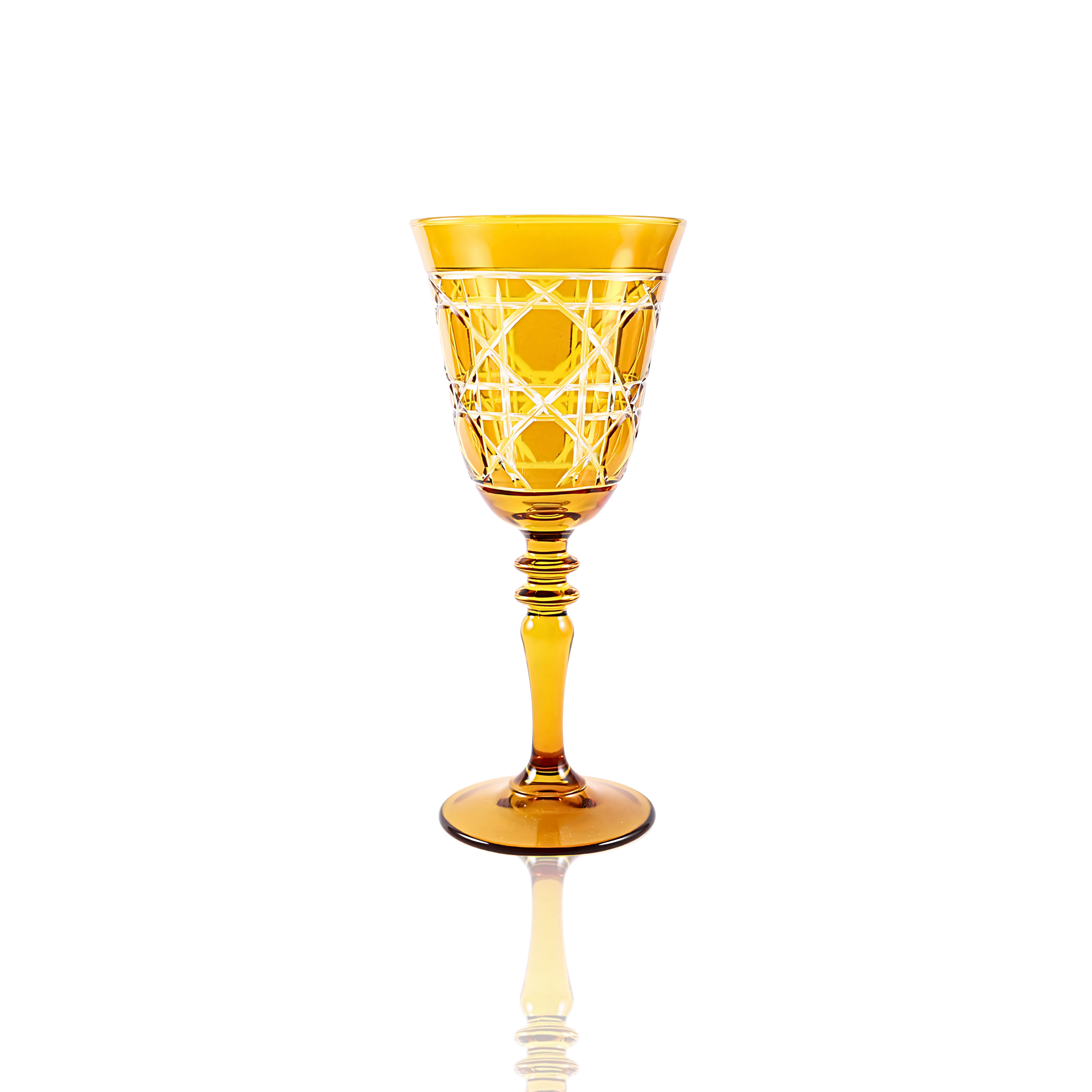 Gloria Cut Crystal Wine Glasses - Set Of 2 - Margerie Crystal USA