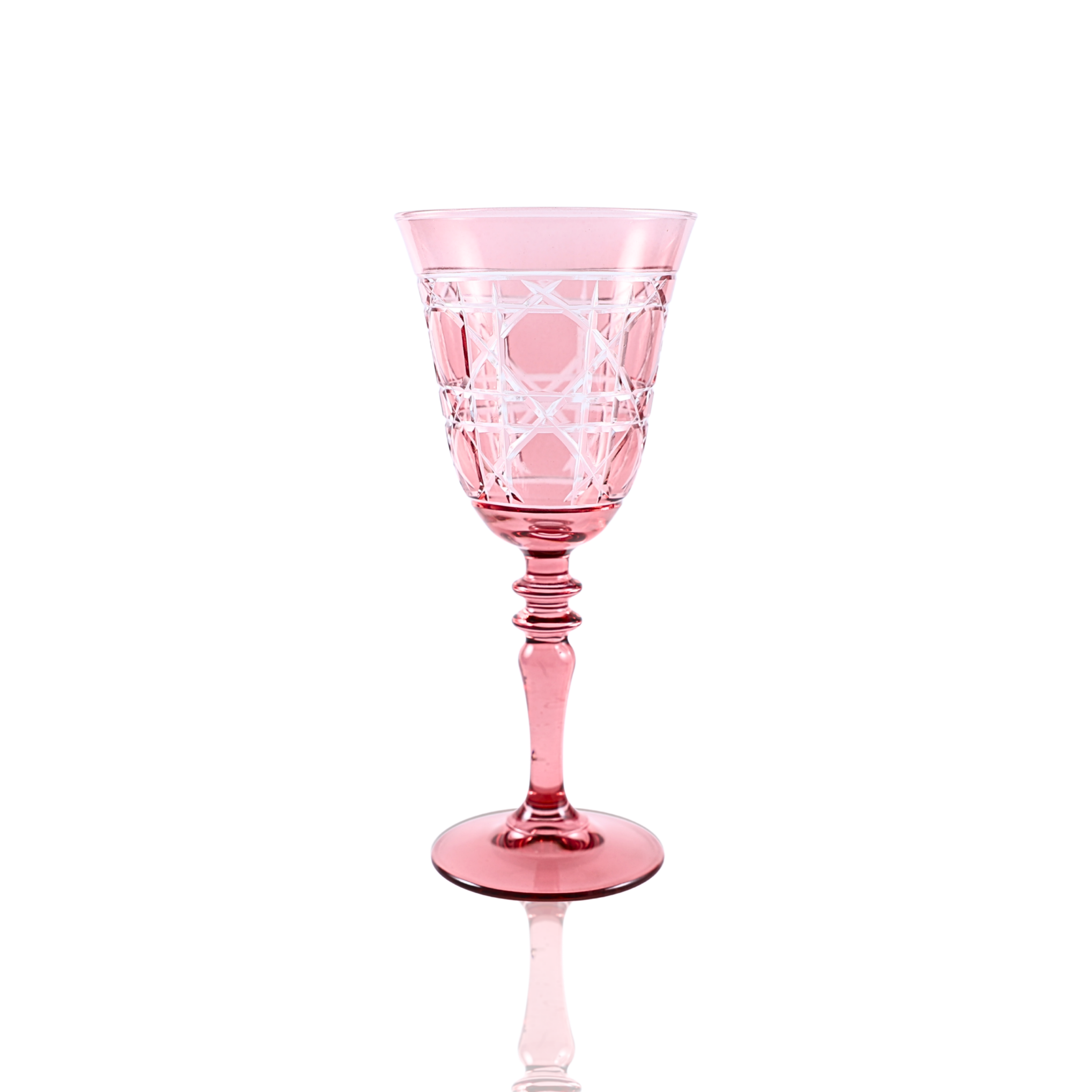 Gloria Cut Crystal Wine Glasses - Set Of 2 - Margerie Crystal USA