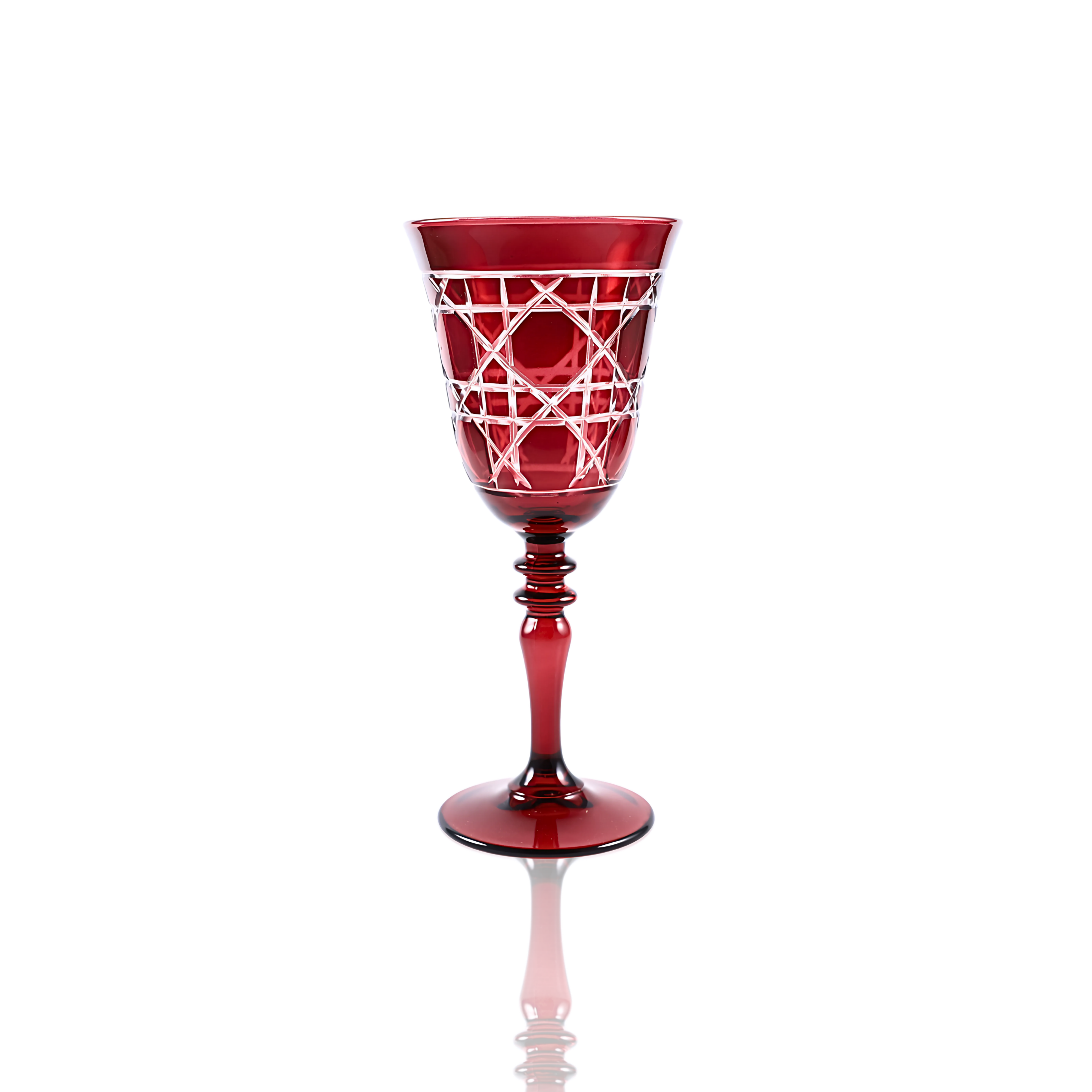 Gloria Cut Crystal Wine Glasses - Set Of 2 - Margerie Crystal USA