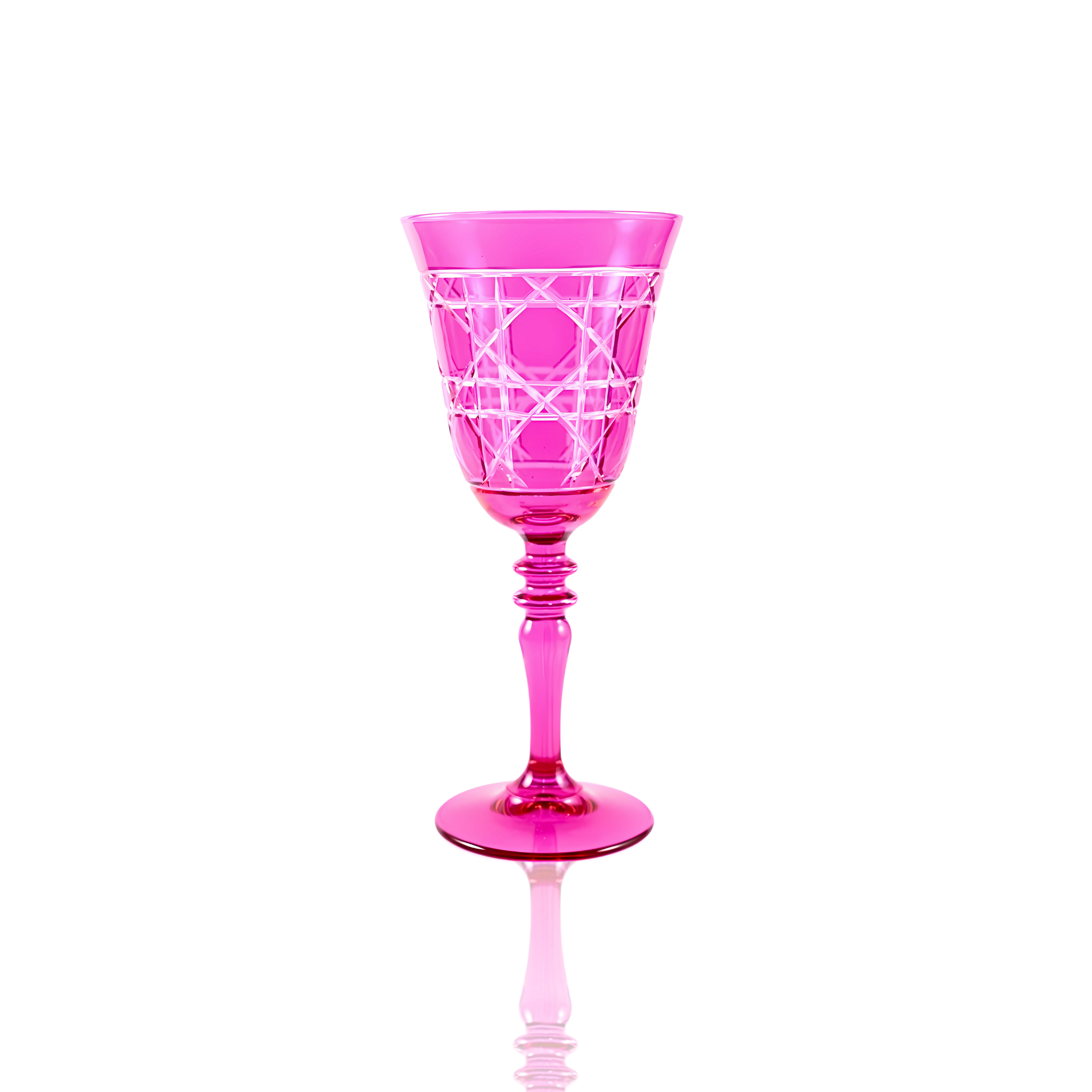 Gloria Cut Crystal Wine Glasses - Set Of 2 - Margerie Crystal USA