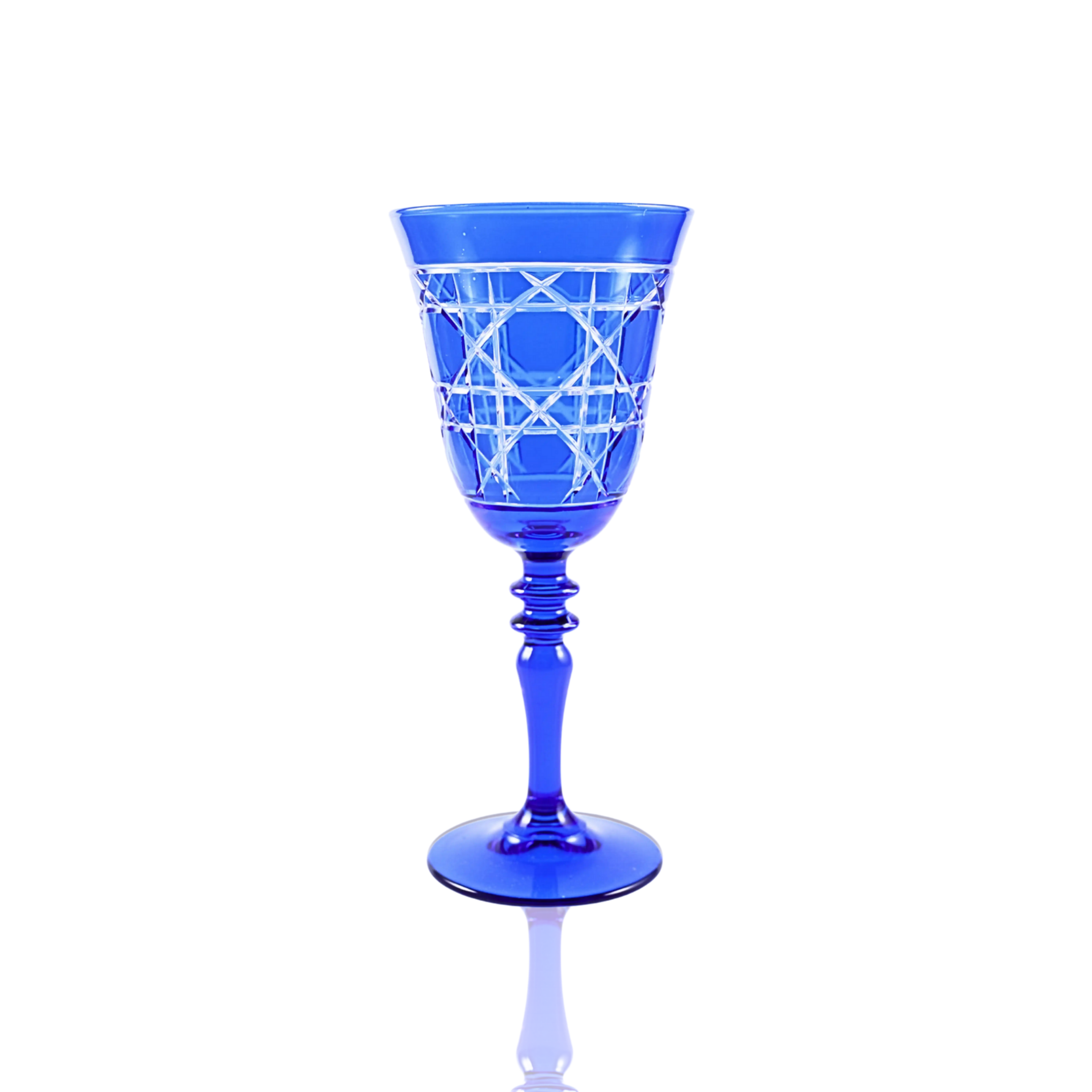 Gloria Cut Crystal Wine Glasses - Set Of 2 - Margerie Crystal USA