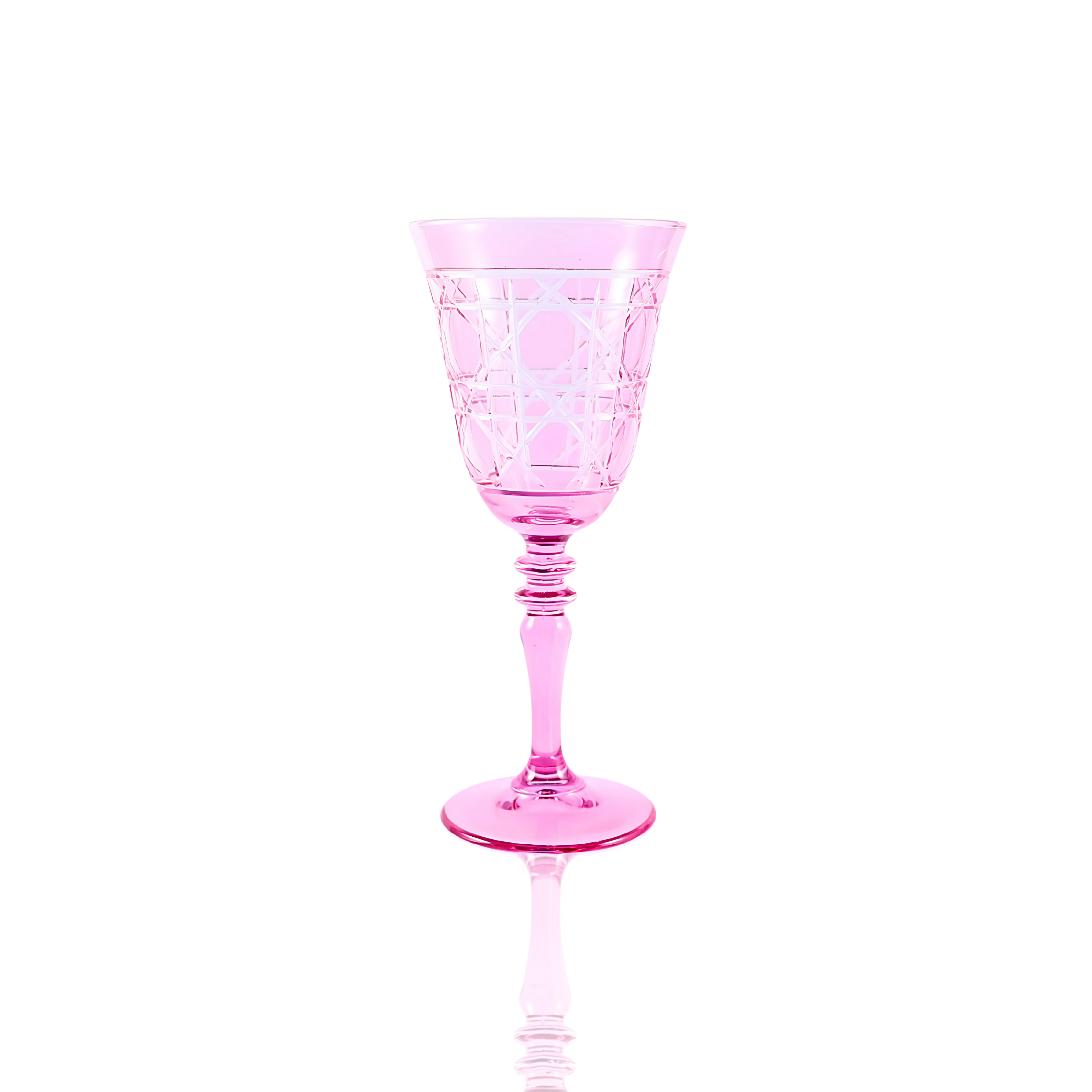 Gloria Cut Crystal Wine Glasses - Set Of 2 - Margerie Crystal USA