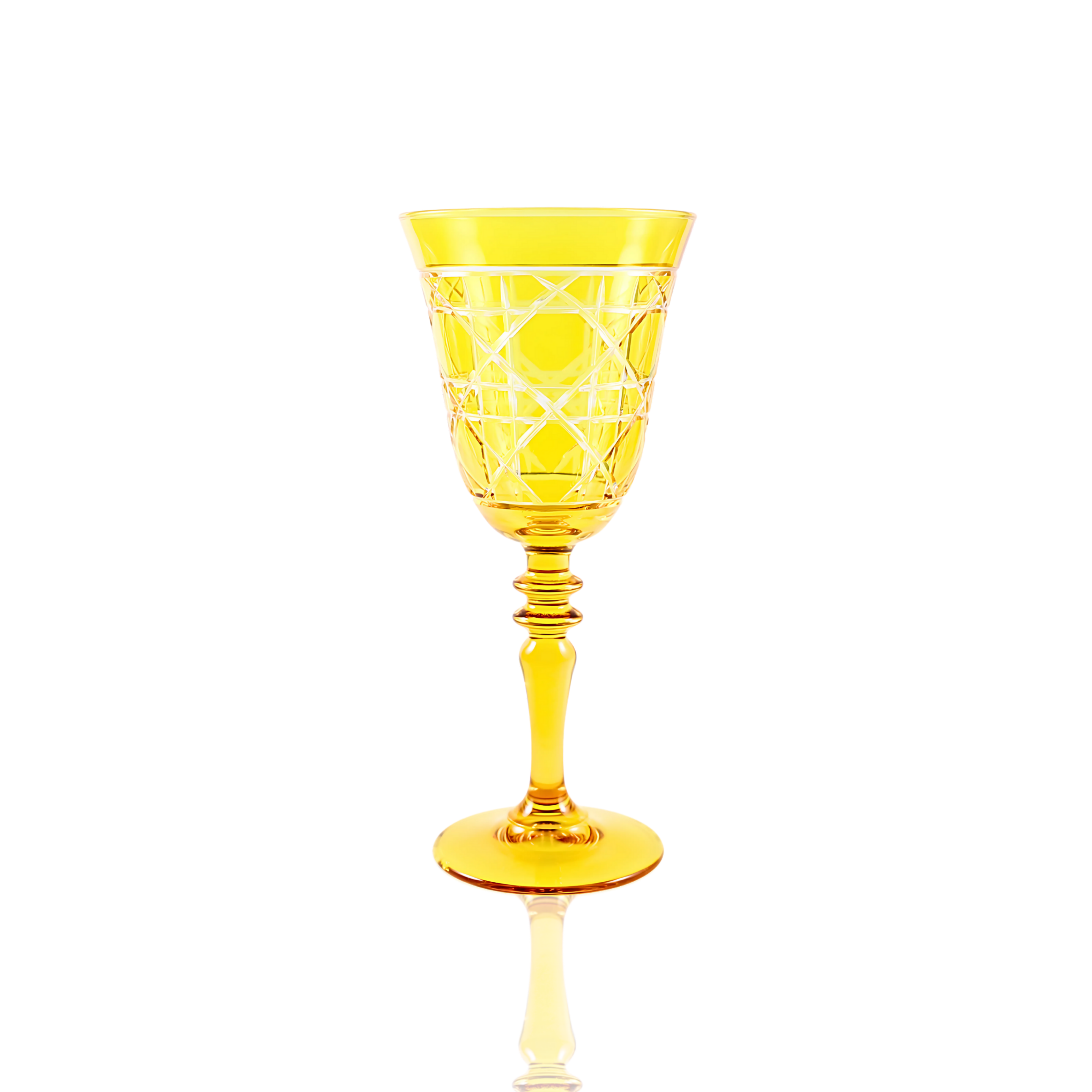 Gloria Cut Crystal Wine Glasses - Set Of 2 - Margerie Crystal USA
