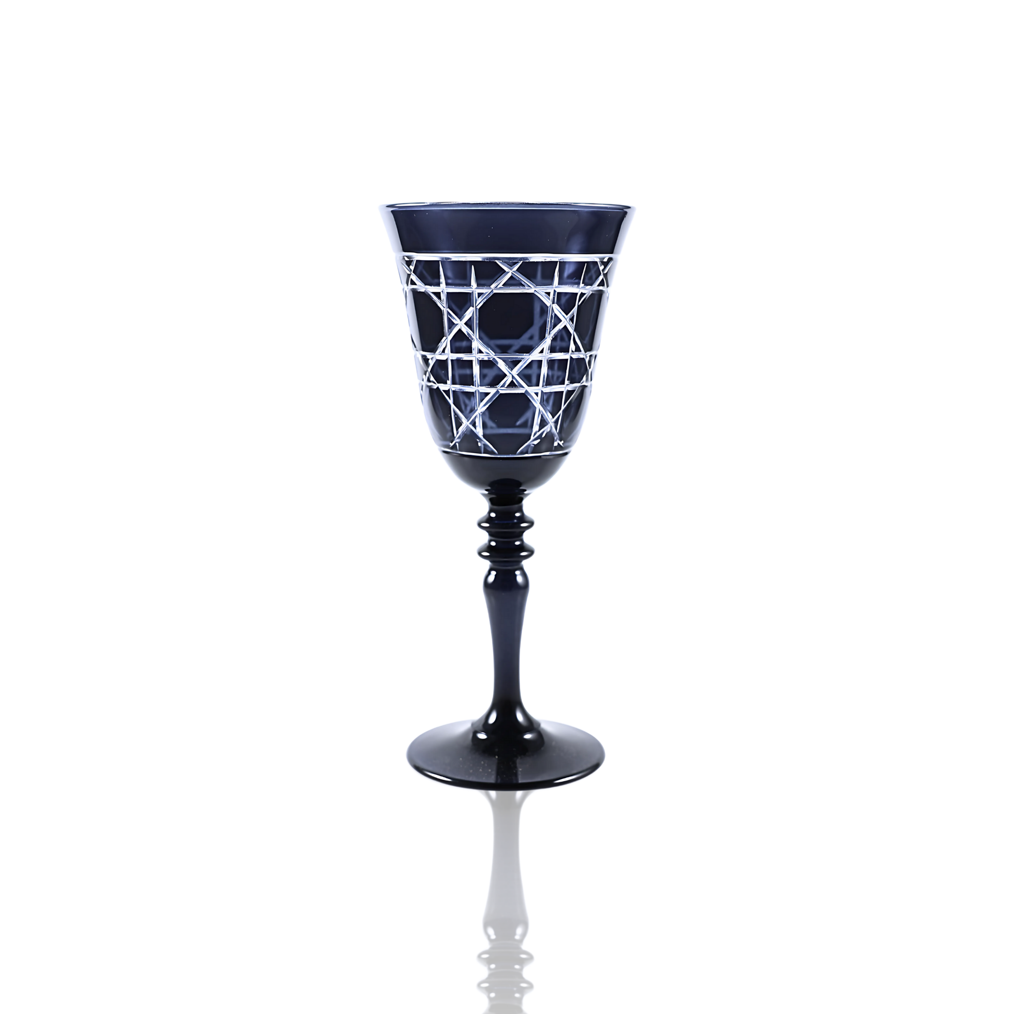 Gloria Cut Crystal Wine Glasses - Set Of 2 - Margerie Crystal USA