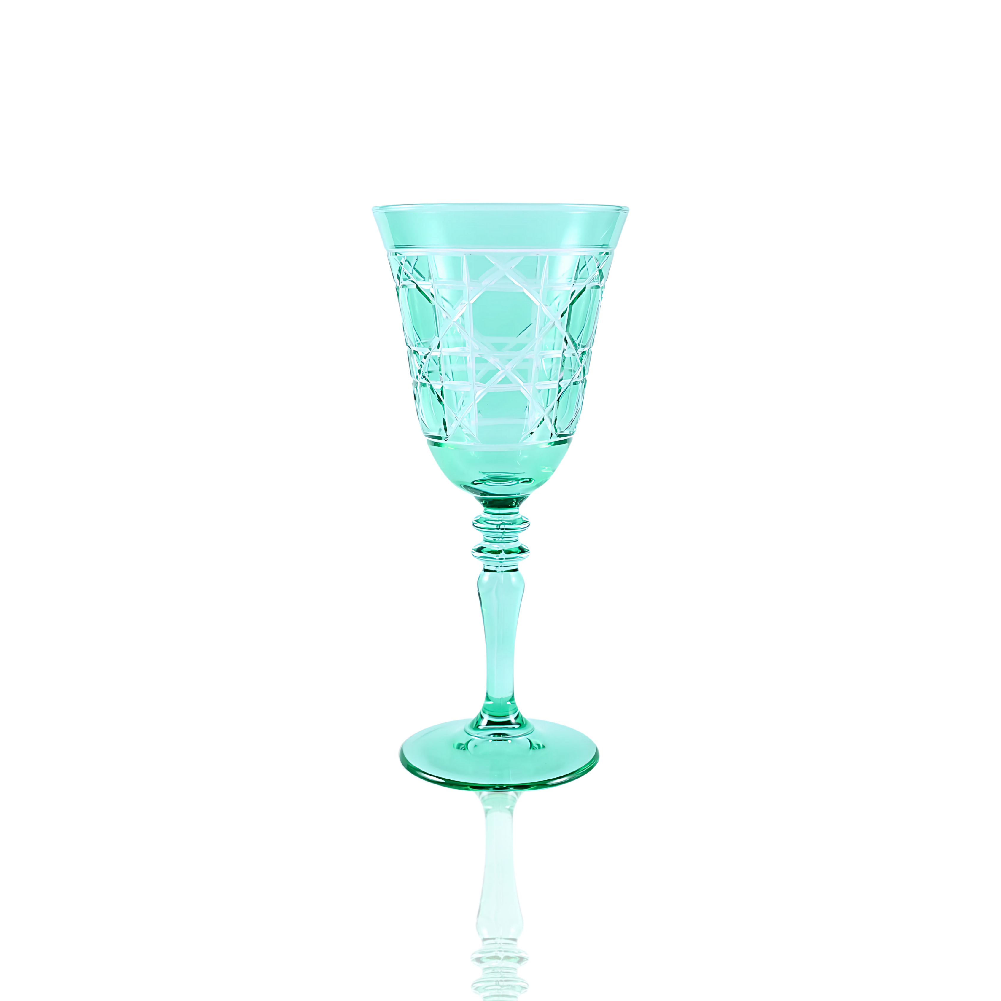 Gloria Cut Crystal Wine Glasses - Set Of 2 - Margerie Crystal USA