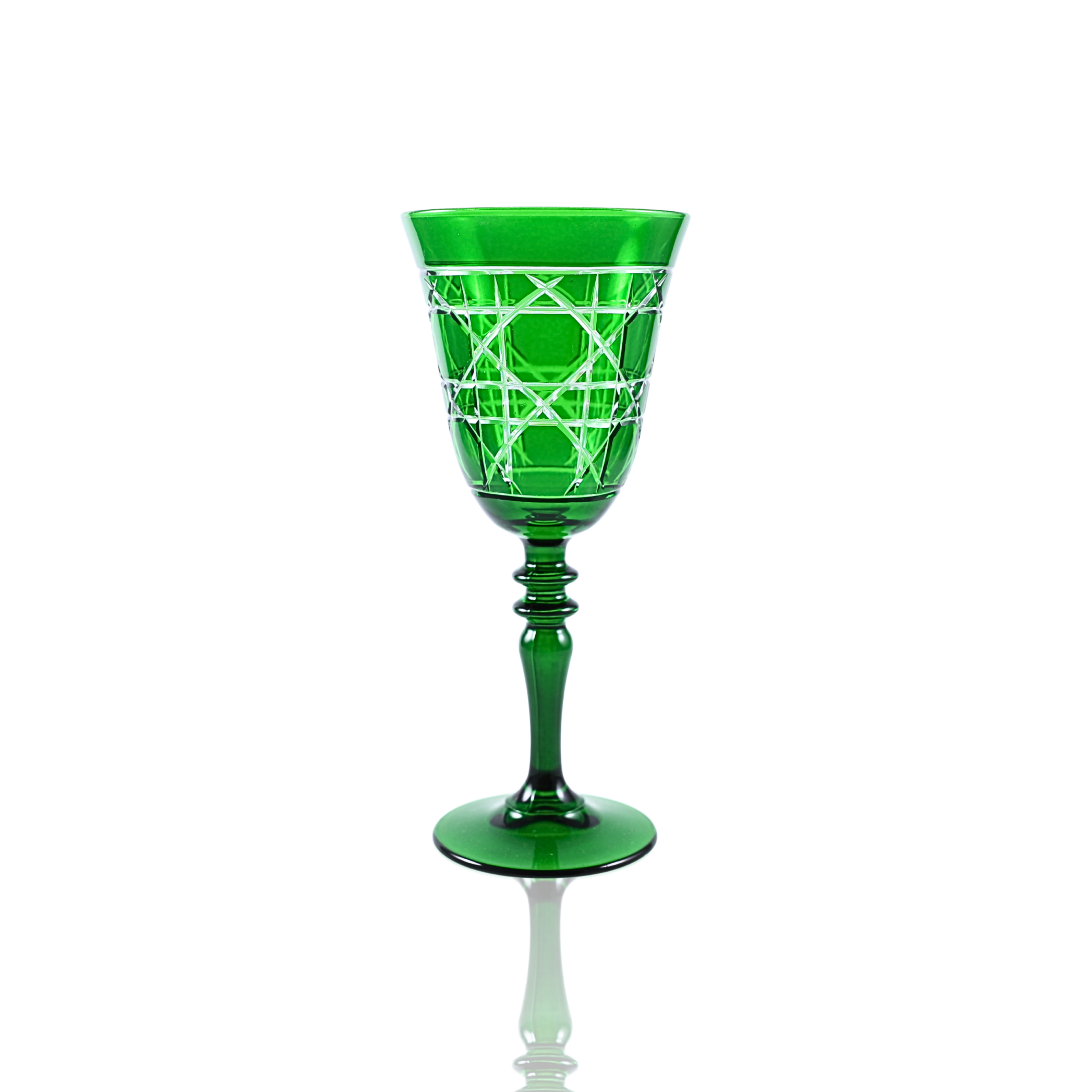 Gloria Cut Crystal Wine Glasses - Set Of 2 - Margerie Crystal USA