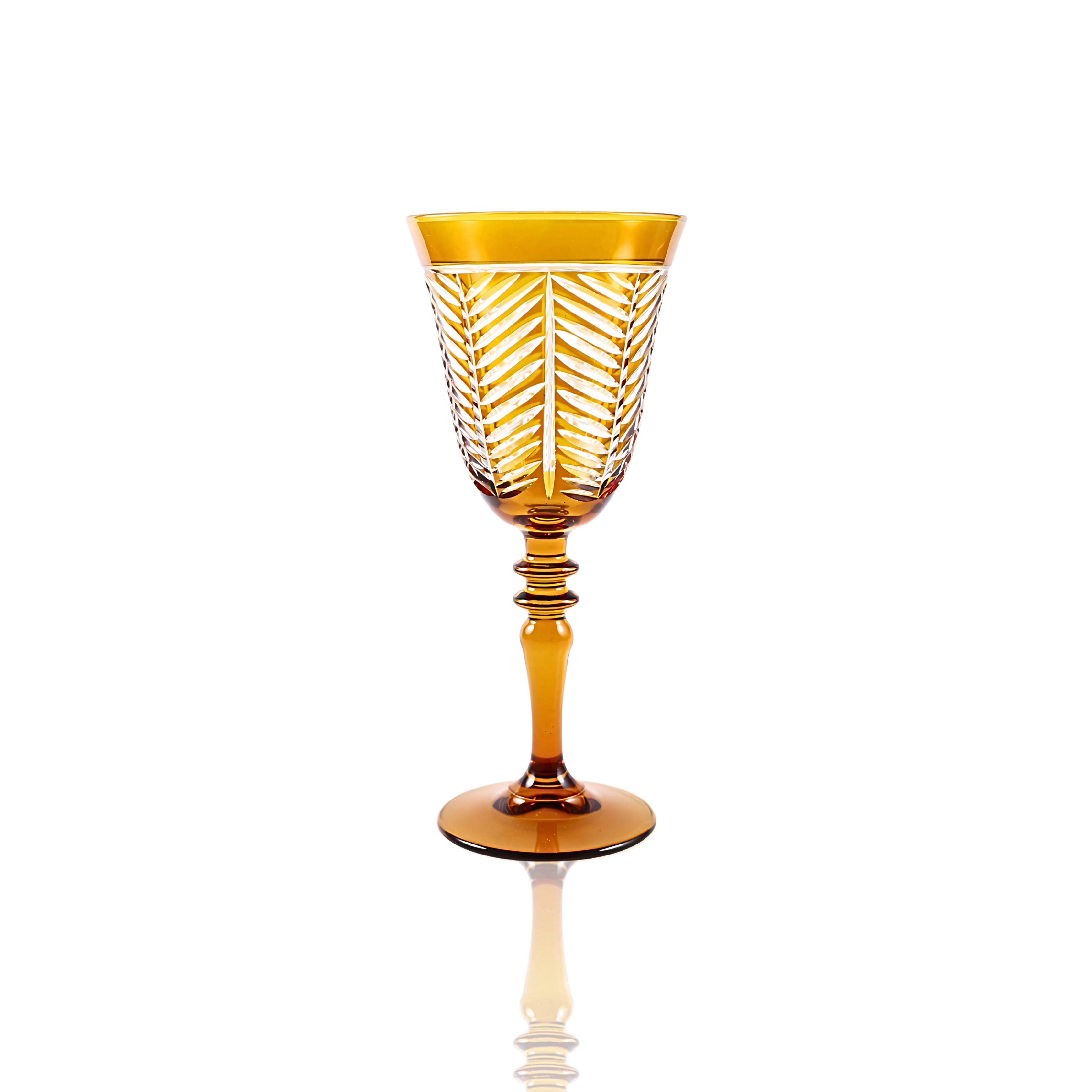 Lanza Cut Crystal Wine Glasses - Set Of 2 - Margerie Crystal USA
