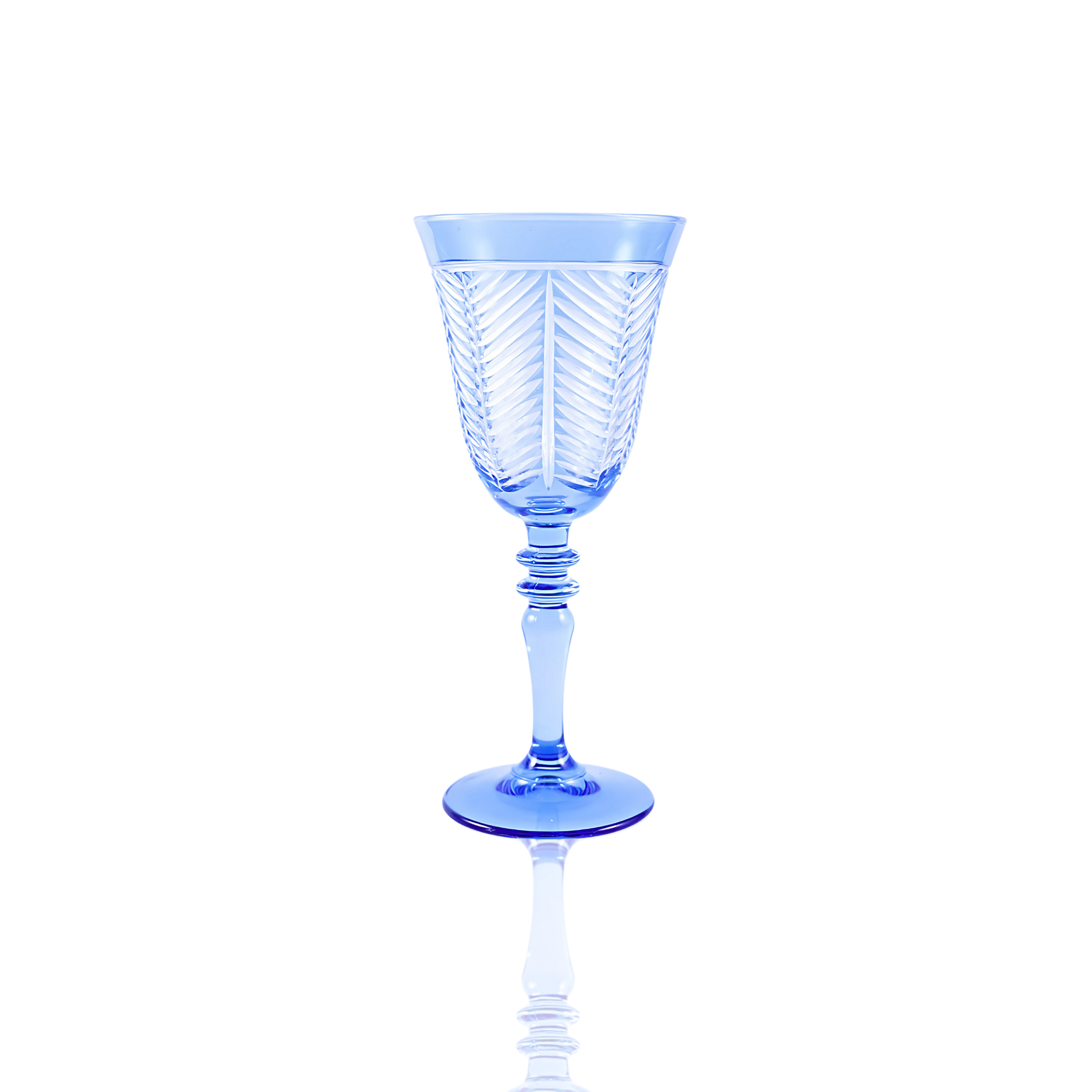 Lanza Cut Crystal Wine Glasses - Set Of 2 - Margerie Crystal USA