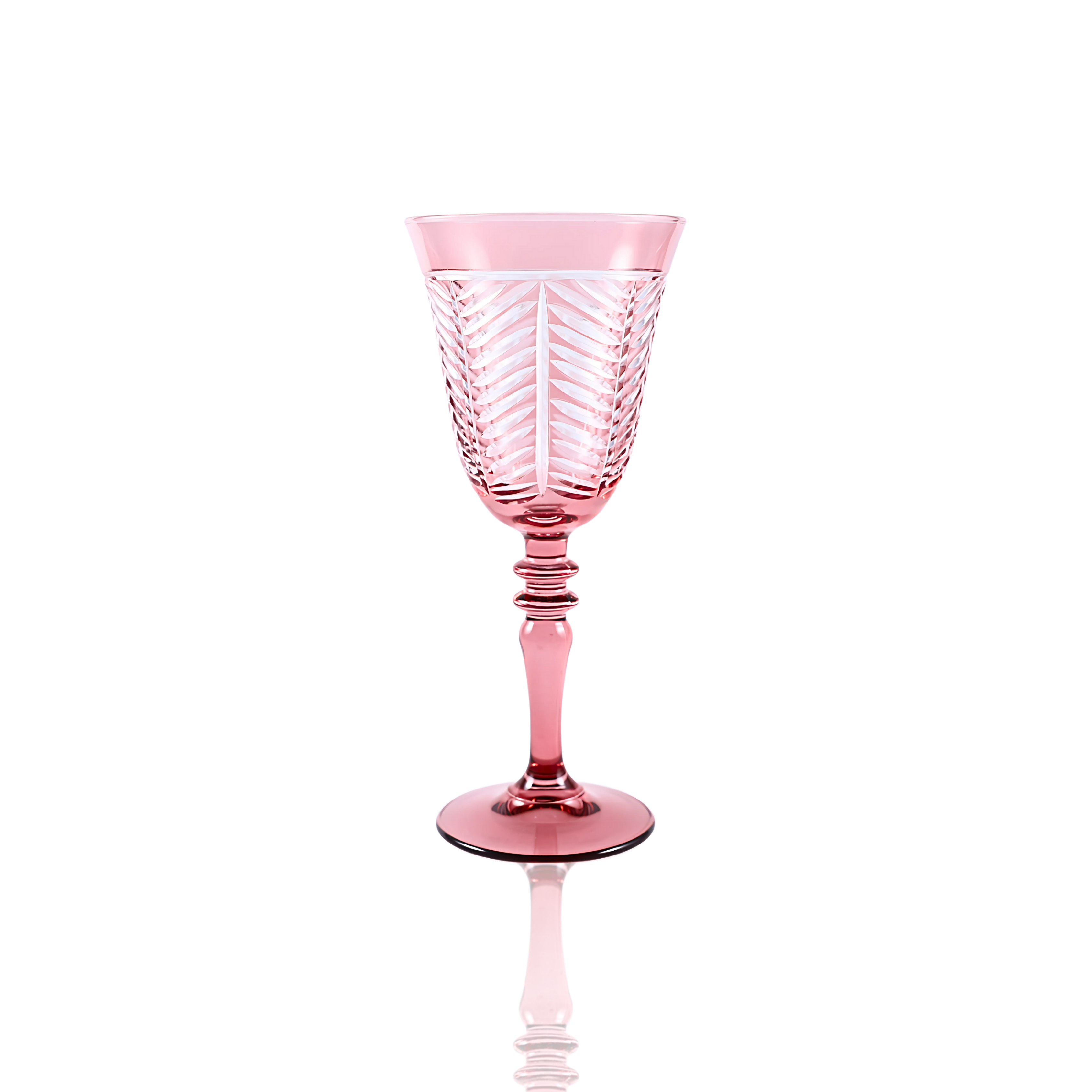 Lanza Cut Crystal Wine Glasses - Set Of 2 - Margerie Crystal USA